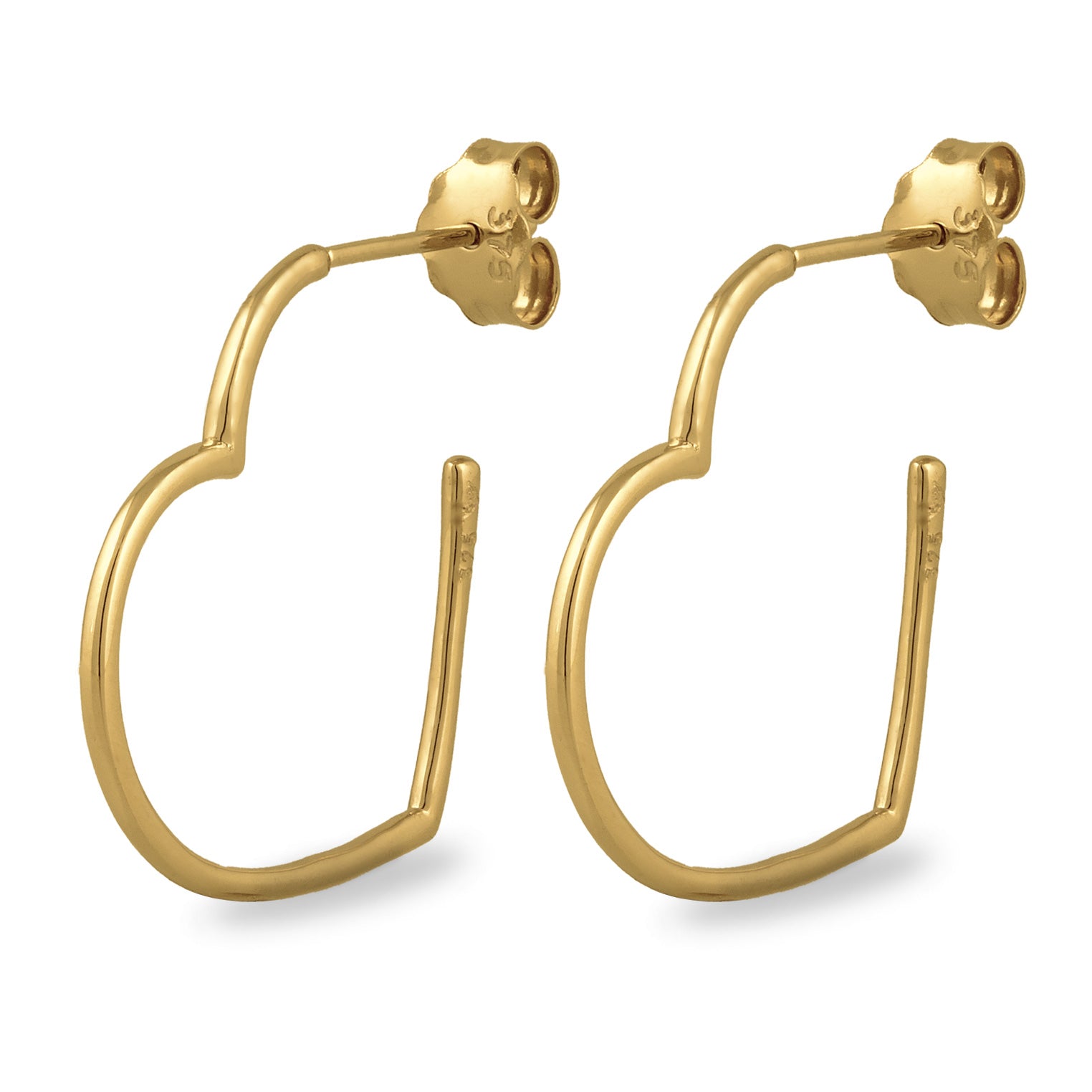 Gold - Elli PREMIUM | Ohrstecker Herz | 375 Gelbgold