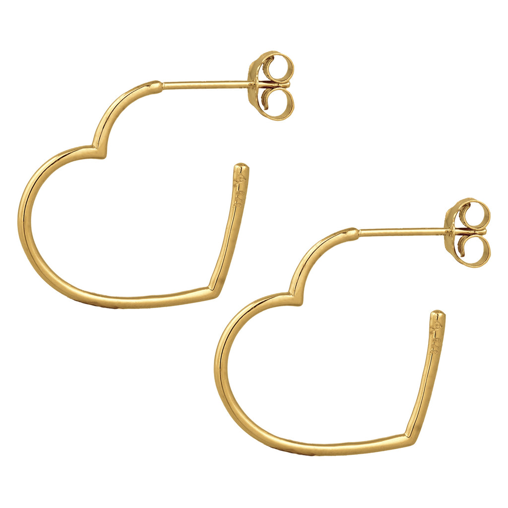 Gold - Elli PREMIUM | Ohrstecker Herz | 375 Gelbgold
