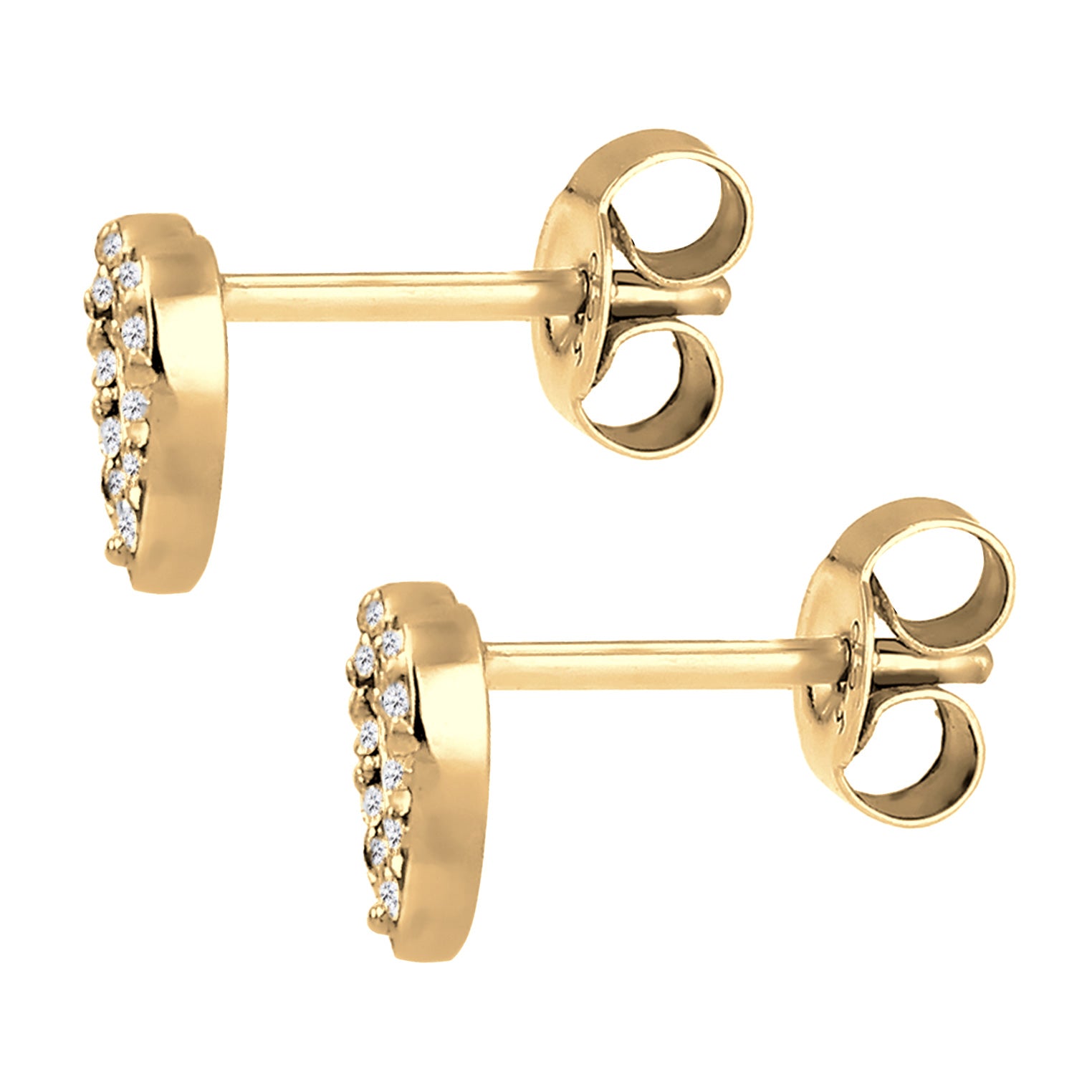 Gold - Elli | Ohrstecker Herz | Mit Kristallen von Swarovski® (Weiß) | 925 Sterling Silber vergoldet