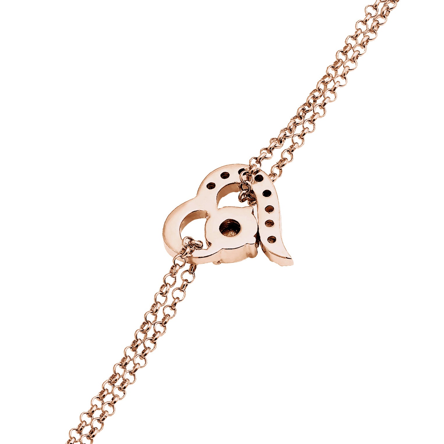 Roségold - Elli | Armband Herz | Mit Kristallen von Swarovski® (Weiß) | 925er Sterling Silber Rosévergoldet