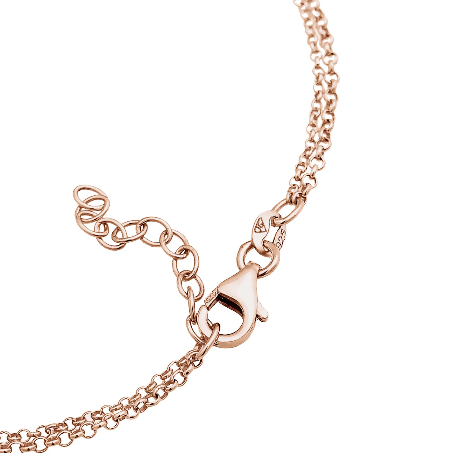 Roségold - Elli | Armband Herz | Mit Kristallen von Swarovski® (Weiß) | 925er Sterling Silber Rosévergoldet