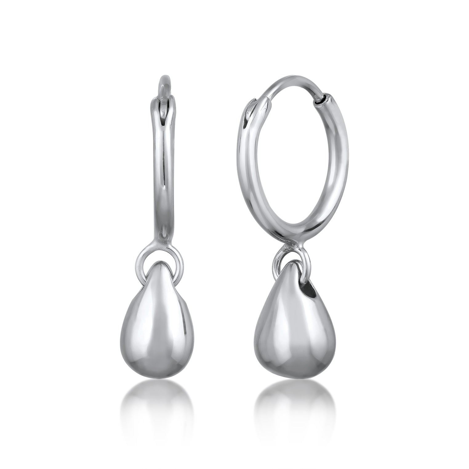 Silber - Elli | Creolen Drop Anhänger | 925 Sterling Silber