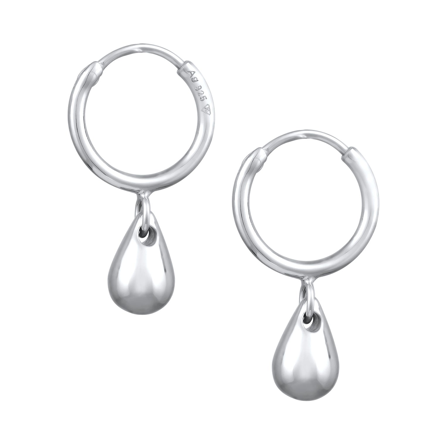 Silber - Elli | Creolen Drop Anhänger | 925 Sterling Silber