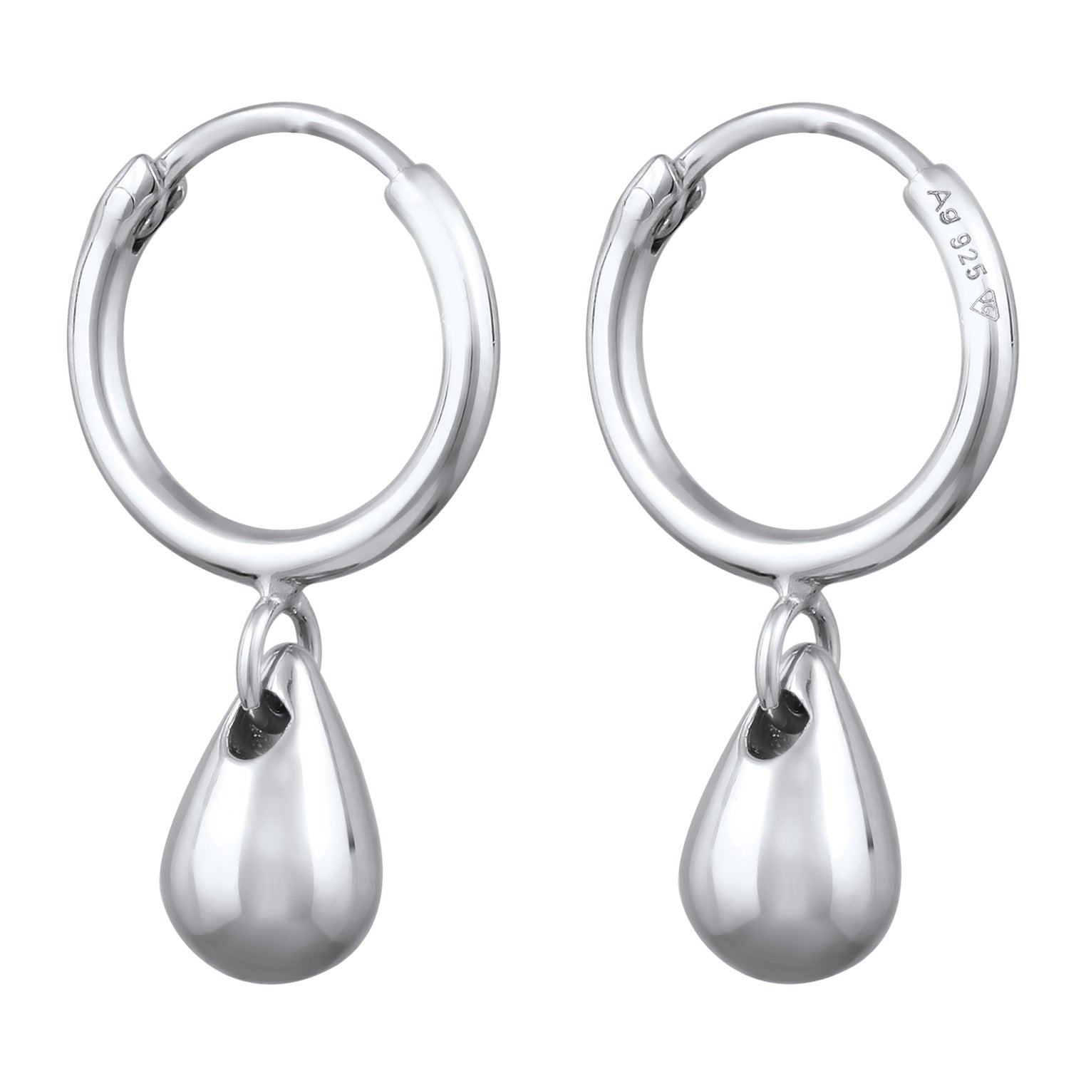 Silber - Elli | Creolen Drop Anhänger | 925 Sterling Silber