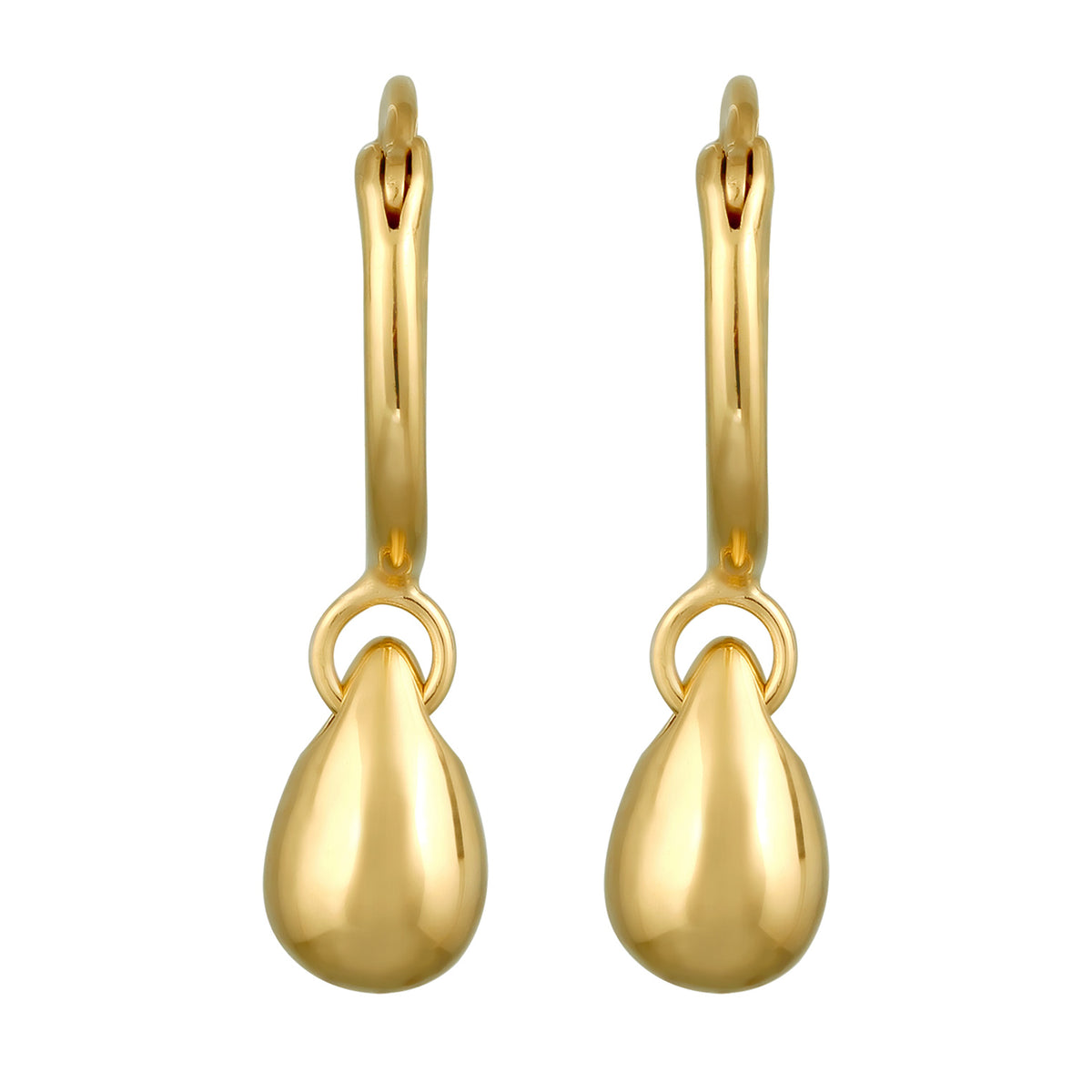 Gold - Elli | Creolen Drop Anhänger | 925 Sterling Silber vergoldet