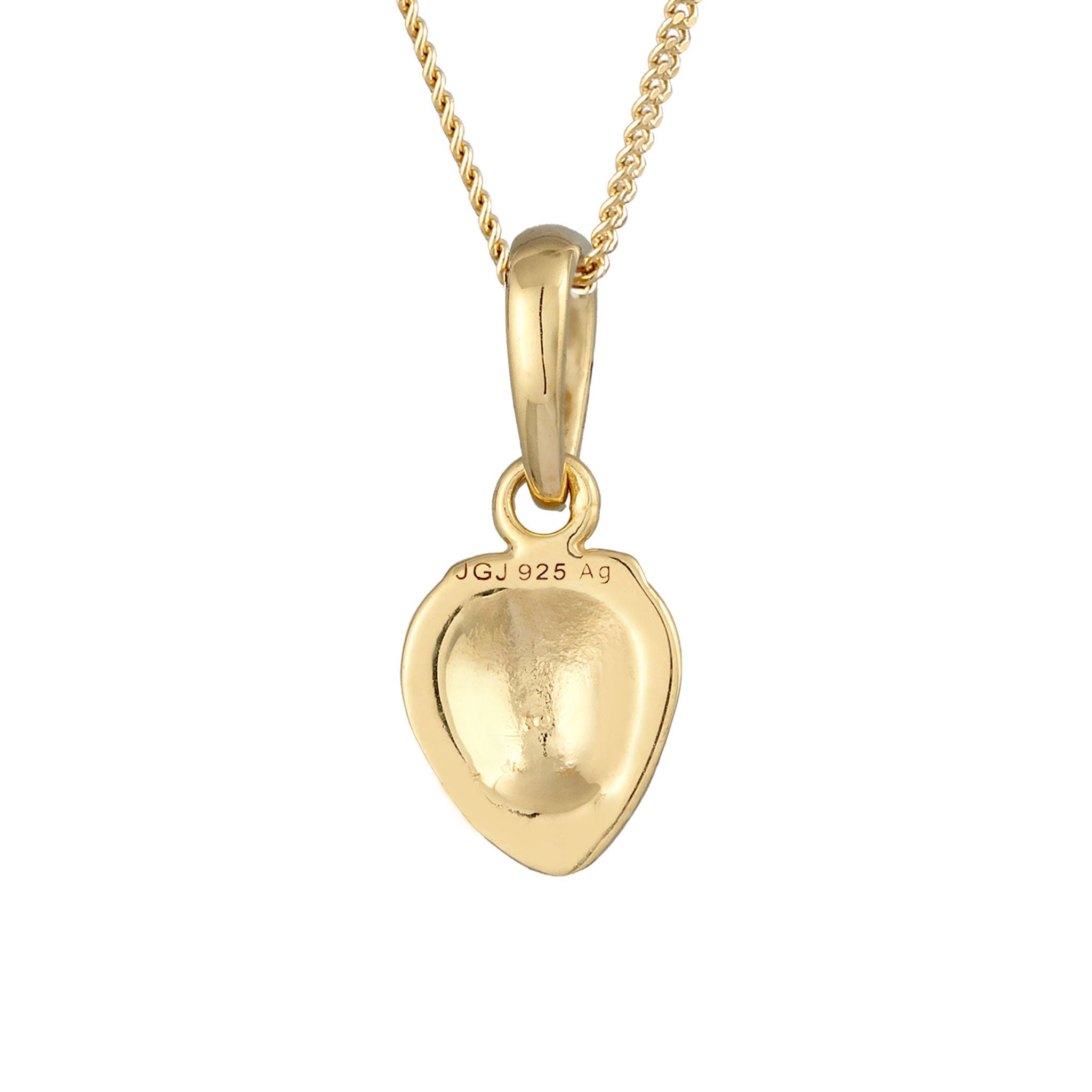 Gold - Elli | Halskette Anhänger Erdbeere | Glas Kristalle (Rosa) | 925 Sterling Silber vergoldet