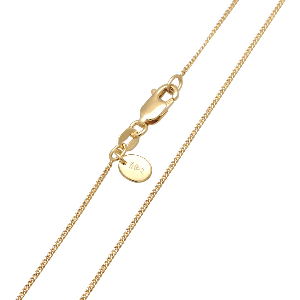 Gold - Elli PREMIUM | Halskette mit Plättchen Organic | Zirkonia (Grün, Weiß) | 925 Sterling Silber vergoldet