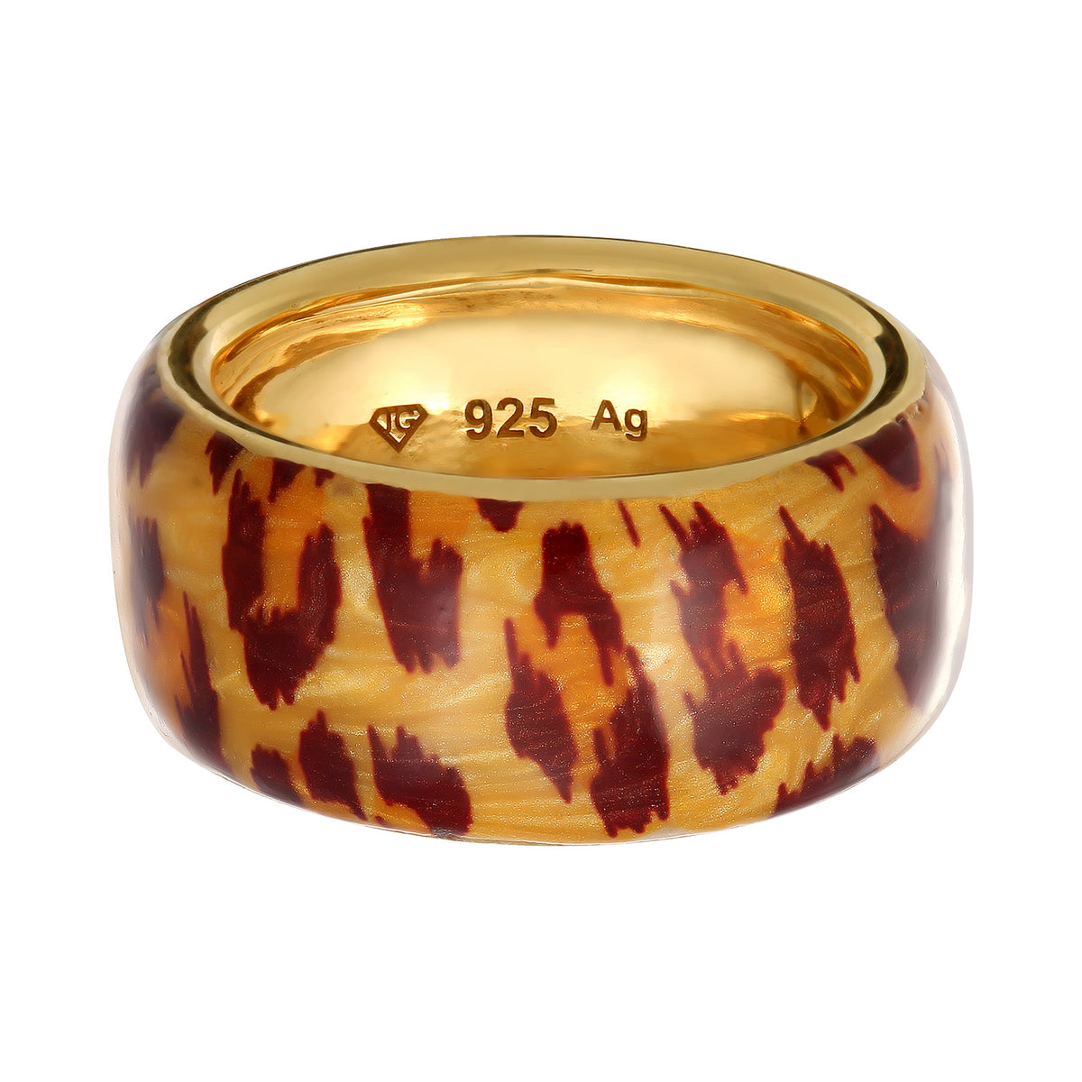 Gold - Elli | Bandring | Emaille (Leo) | 925 Sterling Silber vergoldet