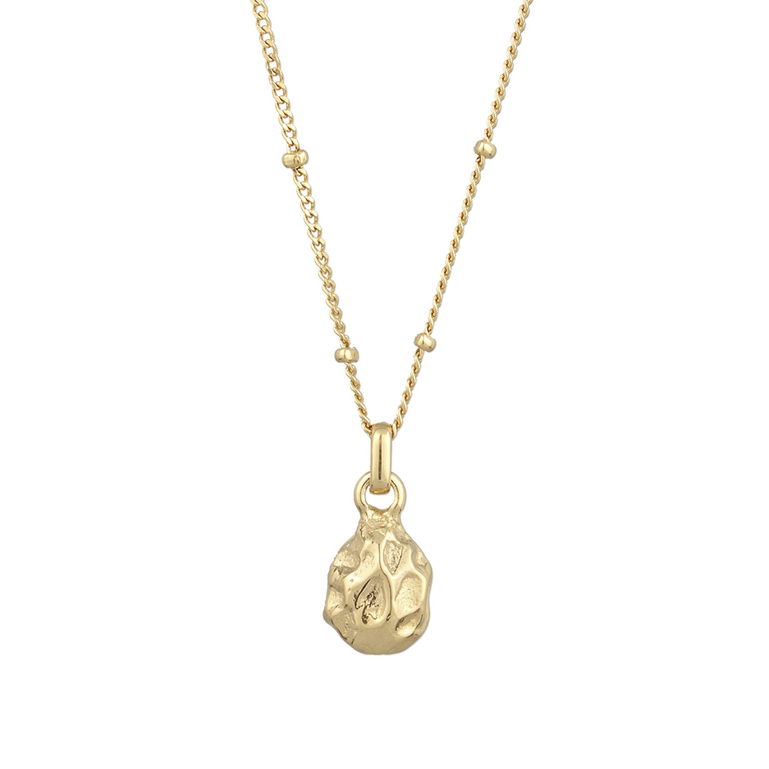 Gold - Elli | Kugel-Halskette Organic Tropfen | Mit Kristallen von Swarovski® (Rose) | 925 Sterling Silber vergoldet