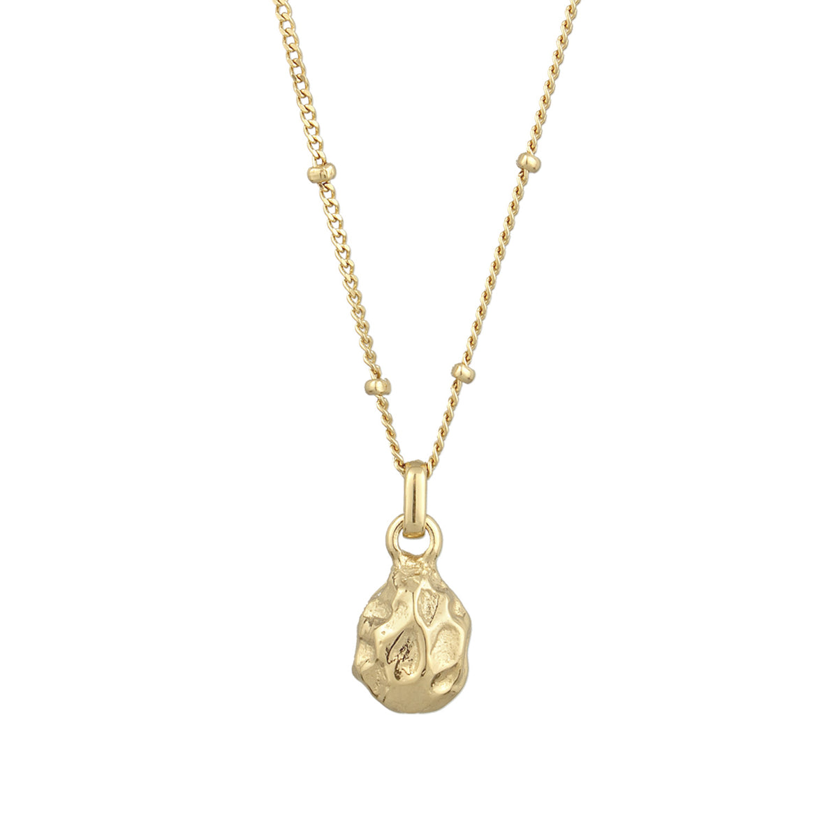 Gold - Elli | Kugel-Halskette Organic Tropfen | Mit Kristallen von Swarovski® (Rose) | 925 Sterling Silber vergoldet