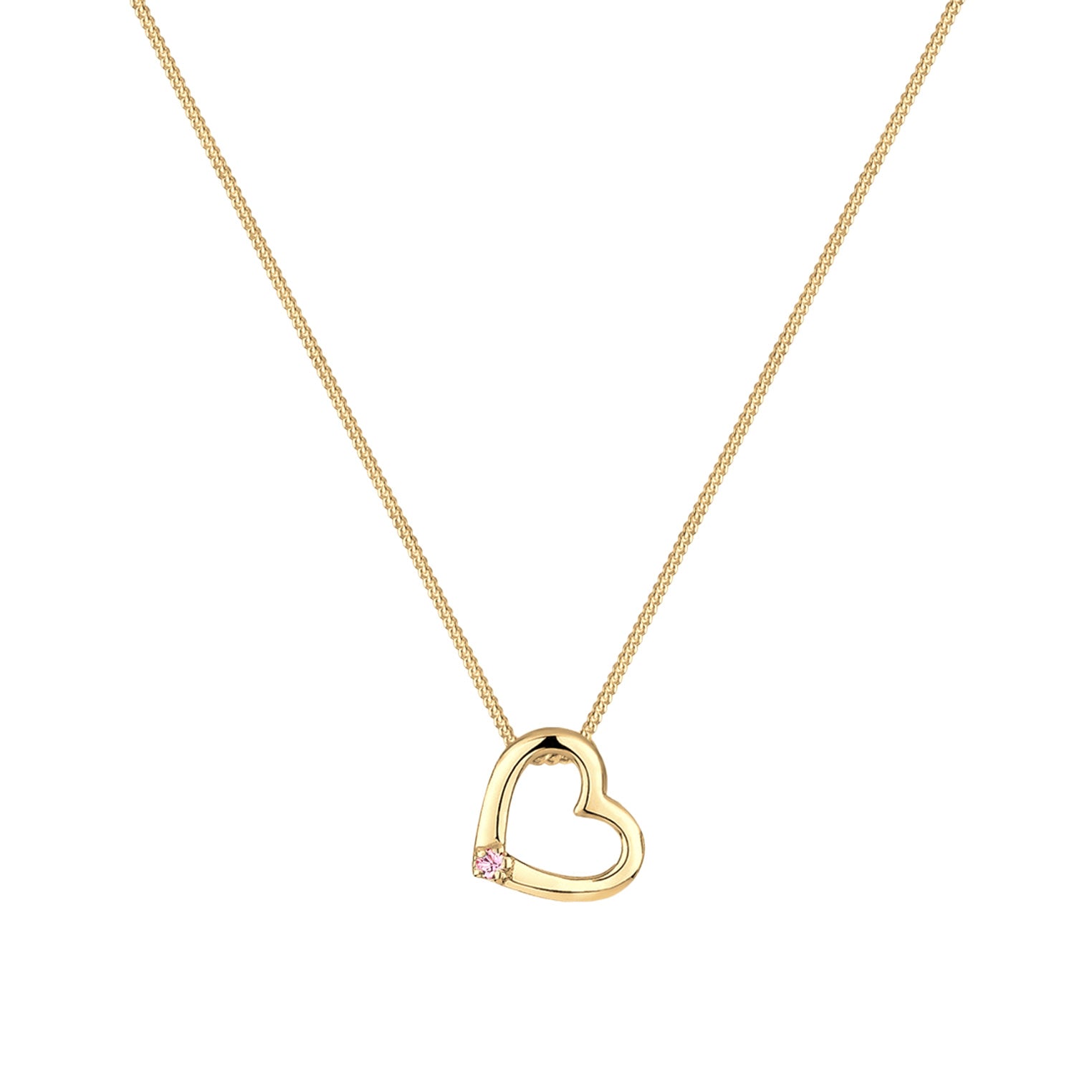 Gold - Elli | Halskette Herz | Mit Kristallen von Swarovski® (Rose) | 925 Sterling Silber vergoldet