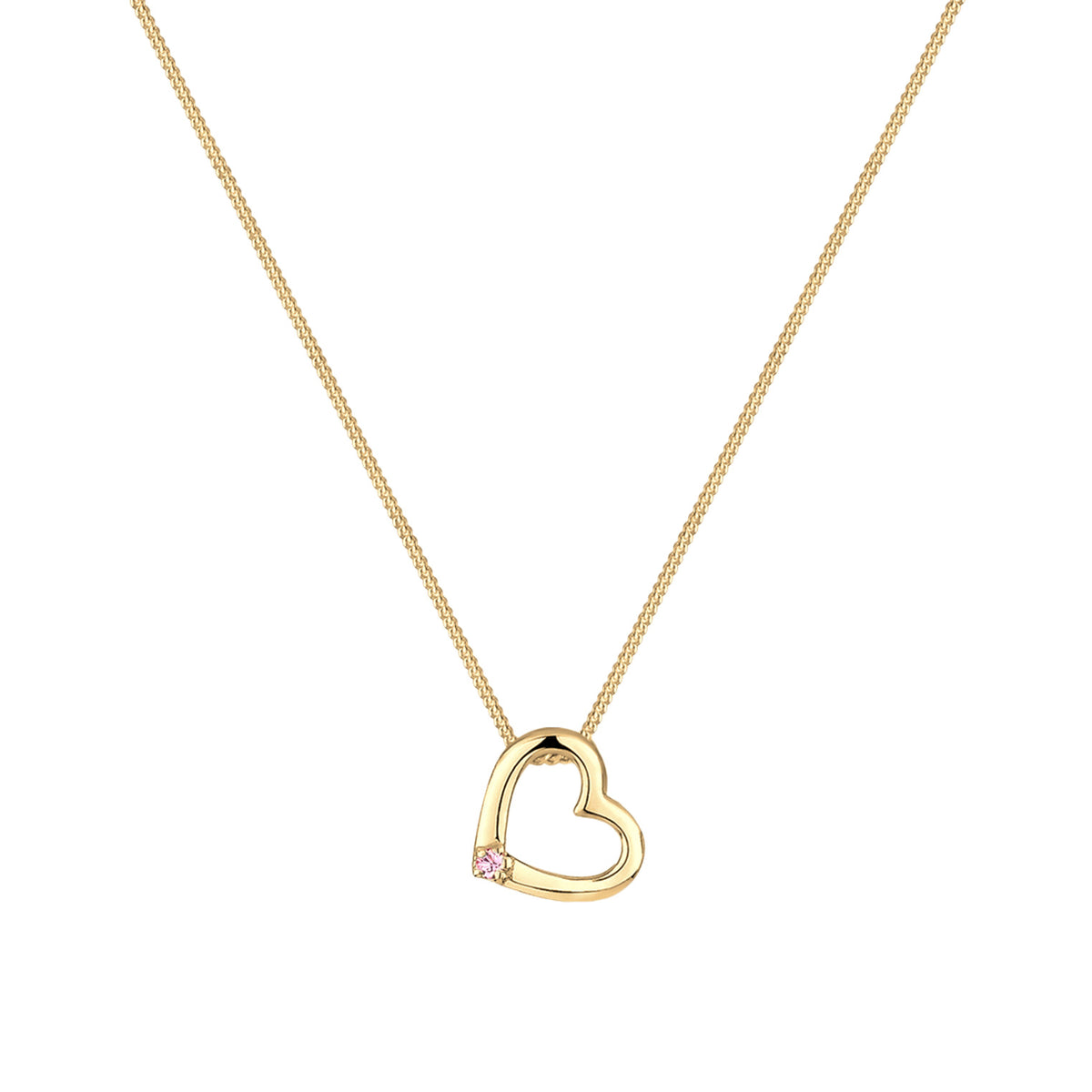 Gold - Elli | Halskette Herz | Mit Kristallen von Swarovski® (Rose) | 925 Sterling Silber vergoldet