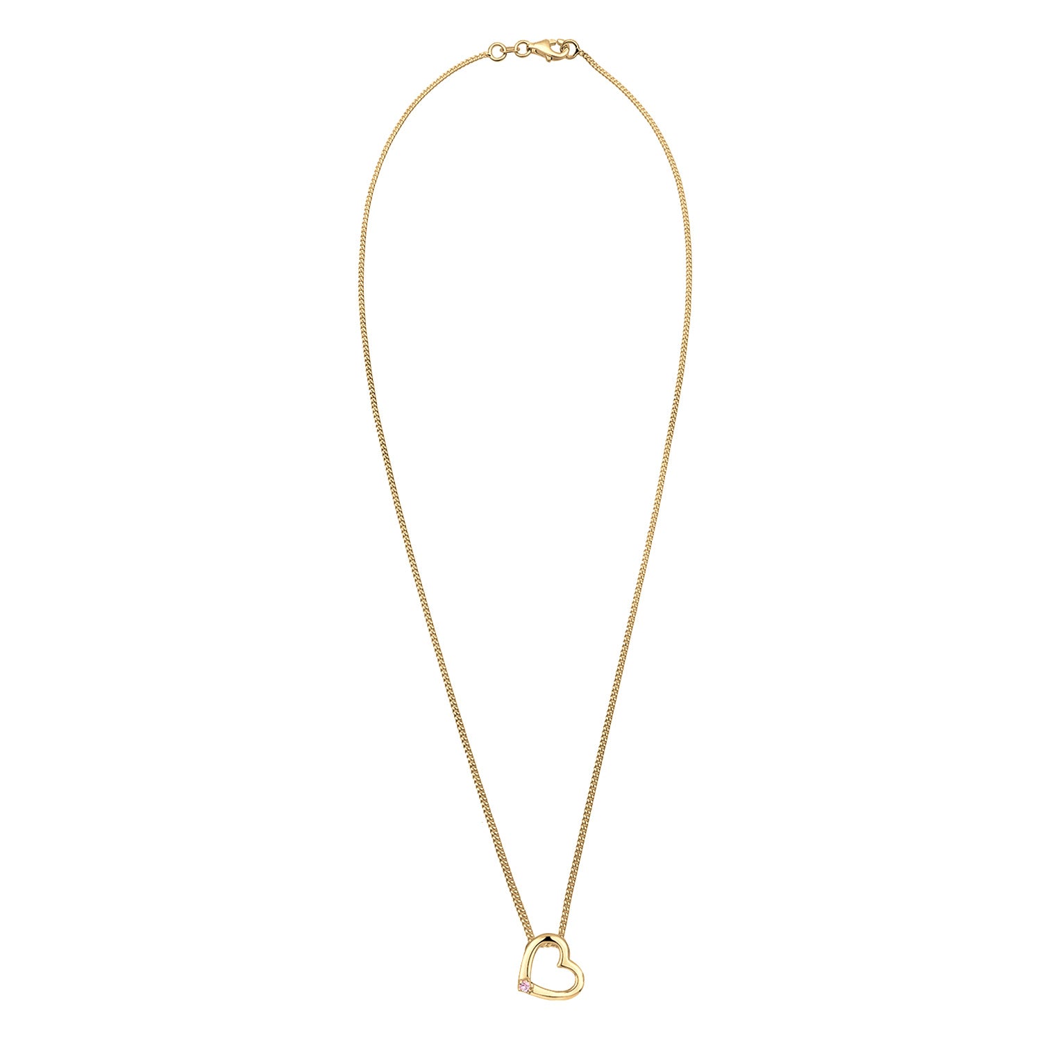 Gold - Elli | Halskette Herz | Mit Kristallen von Swarovski® (Rose) | 925 Sterling Silber vergoldet