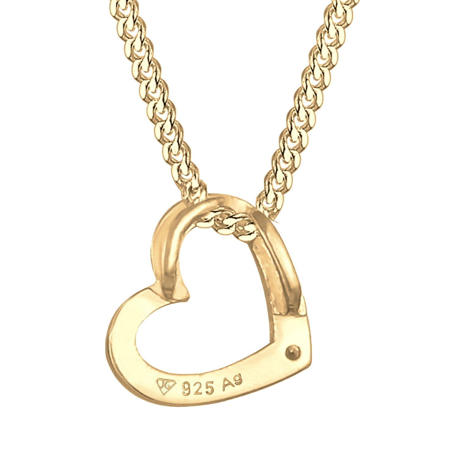 Gold - Elli | Halskette Herz | Mit Kristallen von Swarovski® (Rose) | 925 Sterling Silber vergoldet