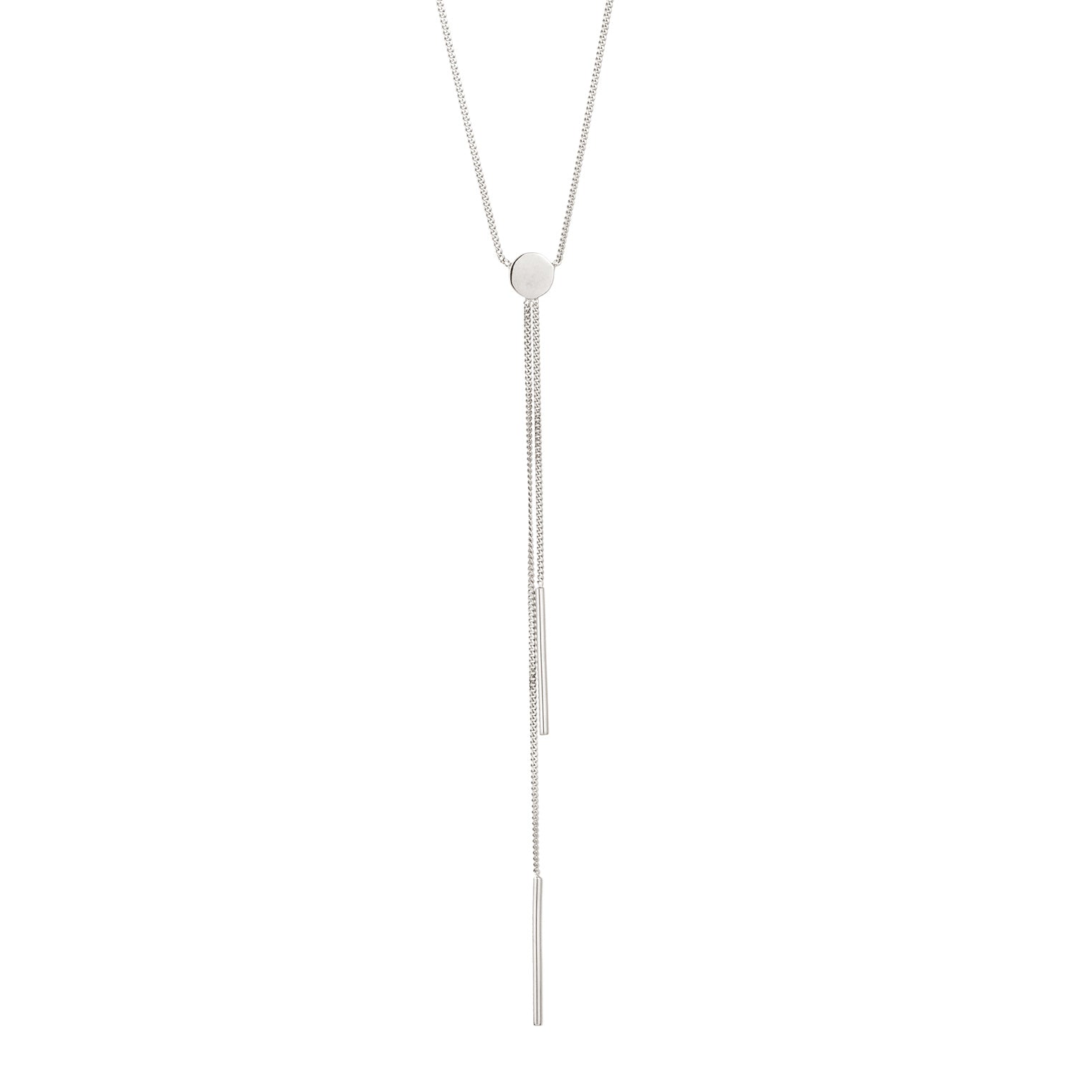 Silber - Elli | Y-Halskette Géo | Mit Kristallen von Swarovski® (Weiß) | 925 Sterling Silber