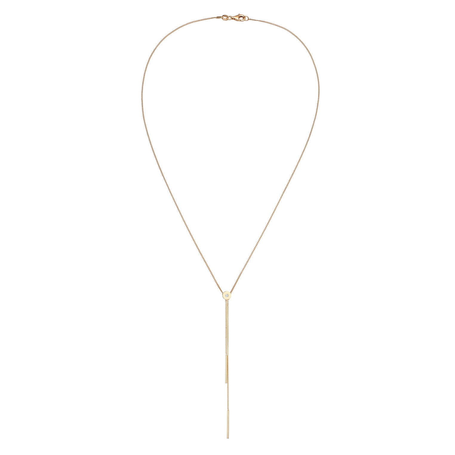 Gold - Elli | Y-Halskette Geo | Mit Kristallen von Swarovski® (Weiß) | 925 Sterling Silber vergoldet