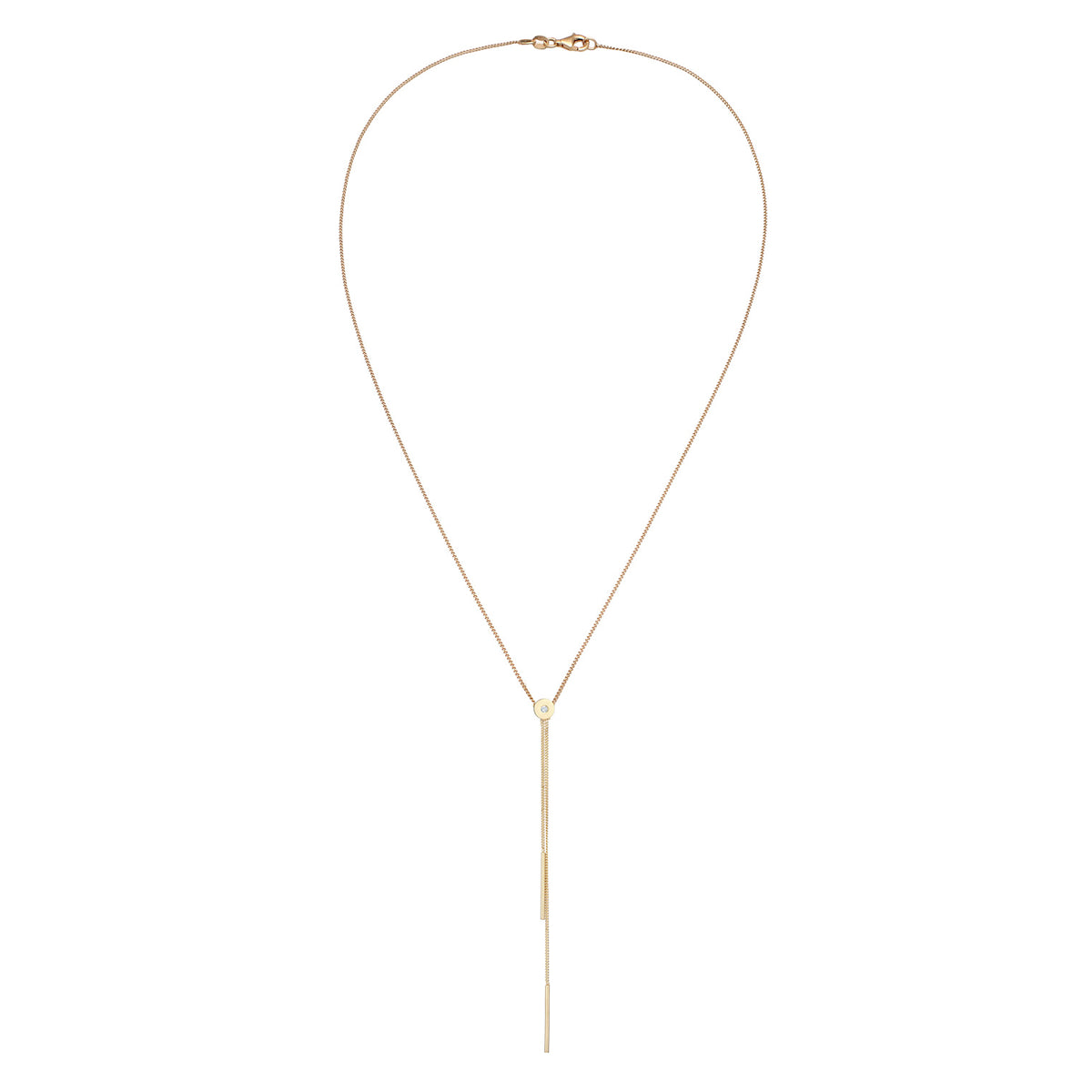 Gold - Elli | Y-Halskette Geo | Mit Kristallen von Swarovski® (Weiß) | 925 Sterling Silber vergoldet