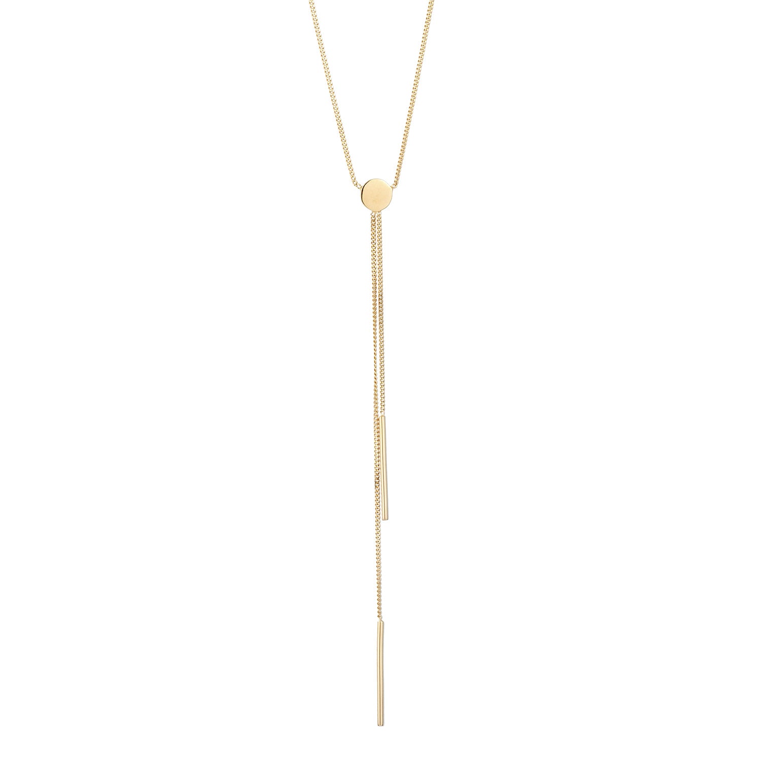 Gold - Elli | Y-Halskette Geo | Mit Kristallen von Swarovski® (Weiß) | 925 Sterling Silber vergoldet