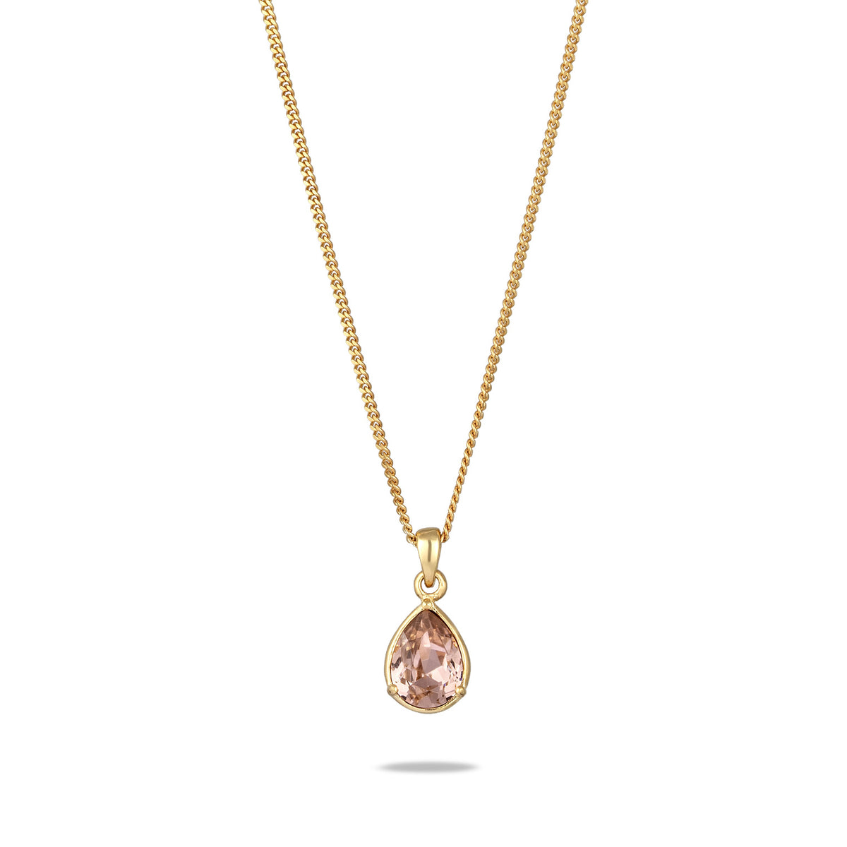 Gold - Elli | Halskette Tropfen | Mit Kristallen von Swarovski® (Rose) | 925 Sterling Silber vergoldet