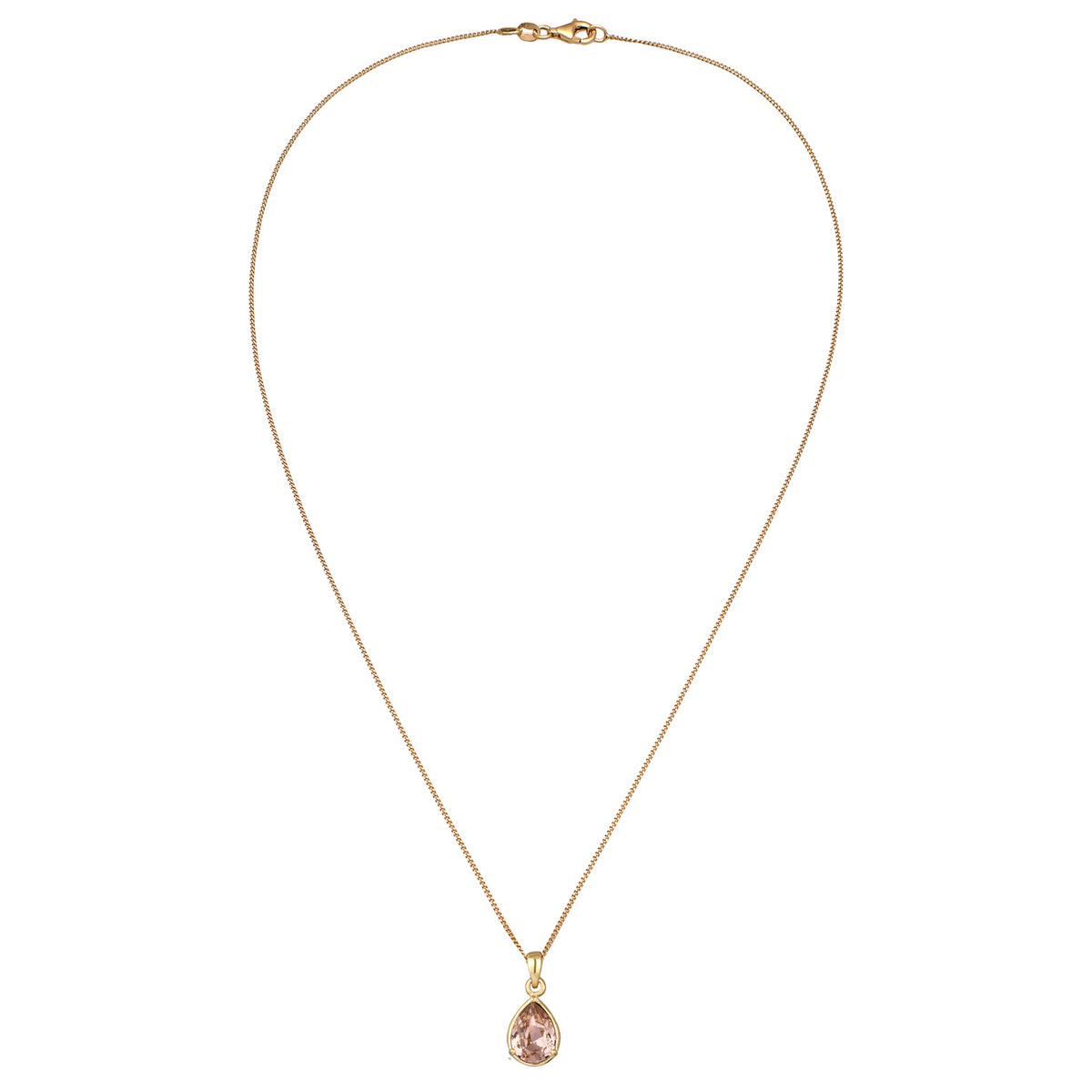 Gold - Elli | Halskette Tropfen | Mit Kristallen von Swarovski® (Rose) | 925 Sterling Silber vergoldet