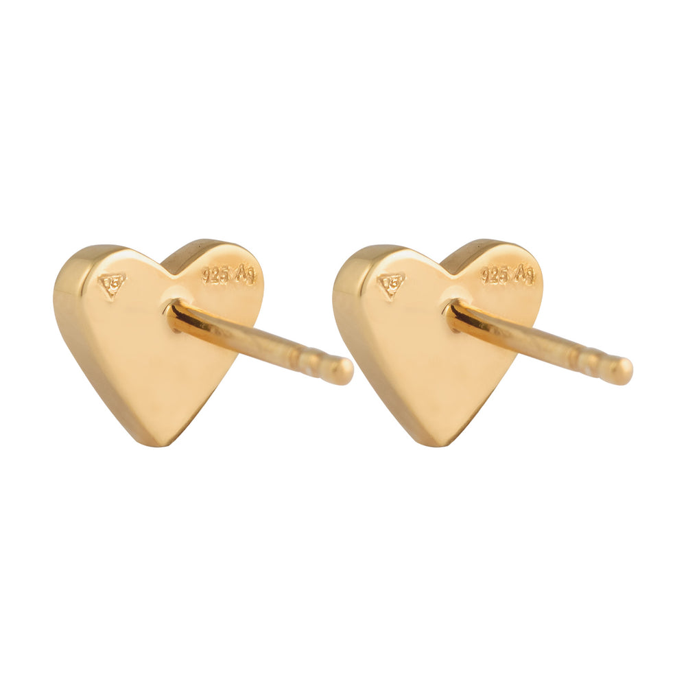 Heart Stud Earrings | Enamel (Red)