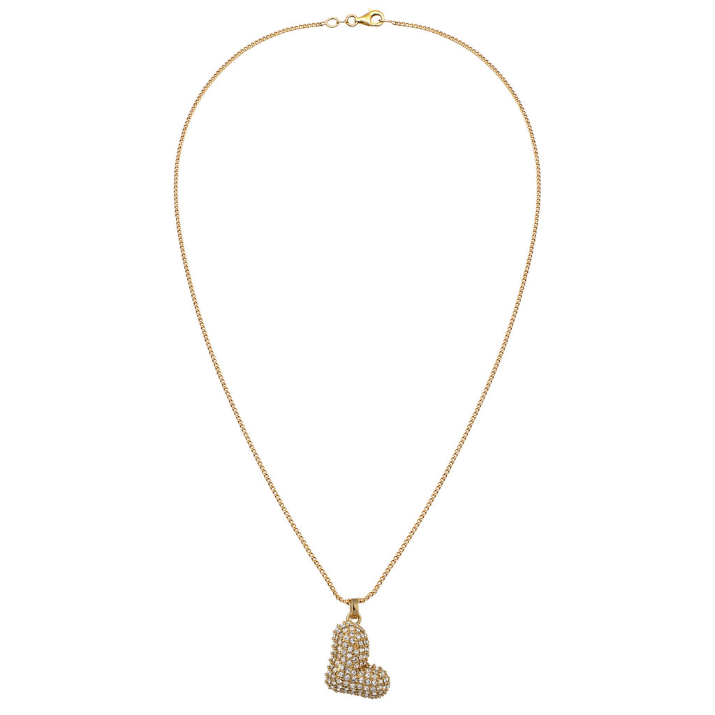 Gold - Elli | Halskette Bubble Buchstabe L | Mit Kristallen von Swarovski® (Weiß) | 925 Sterling Silber vergoldet
