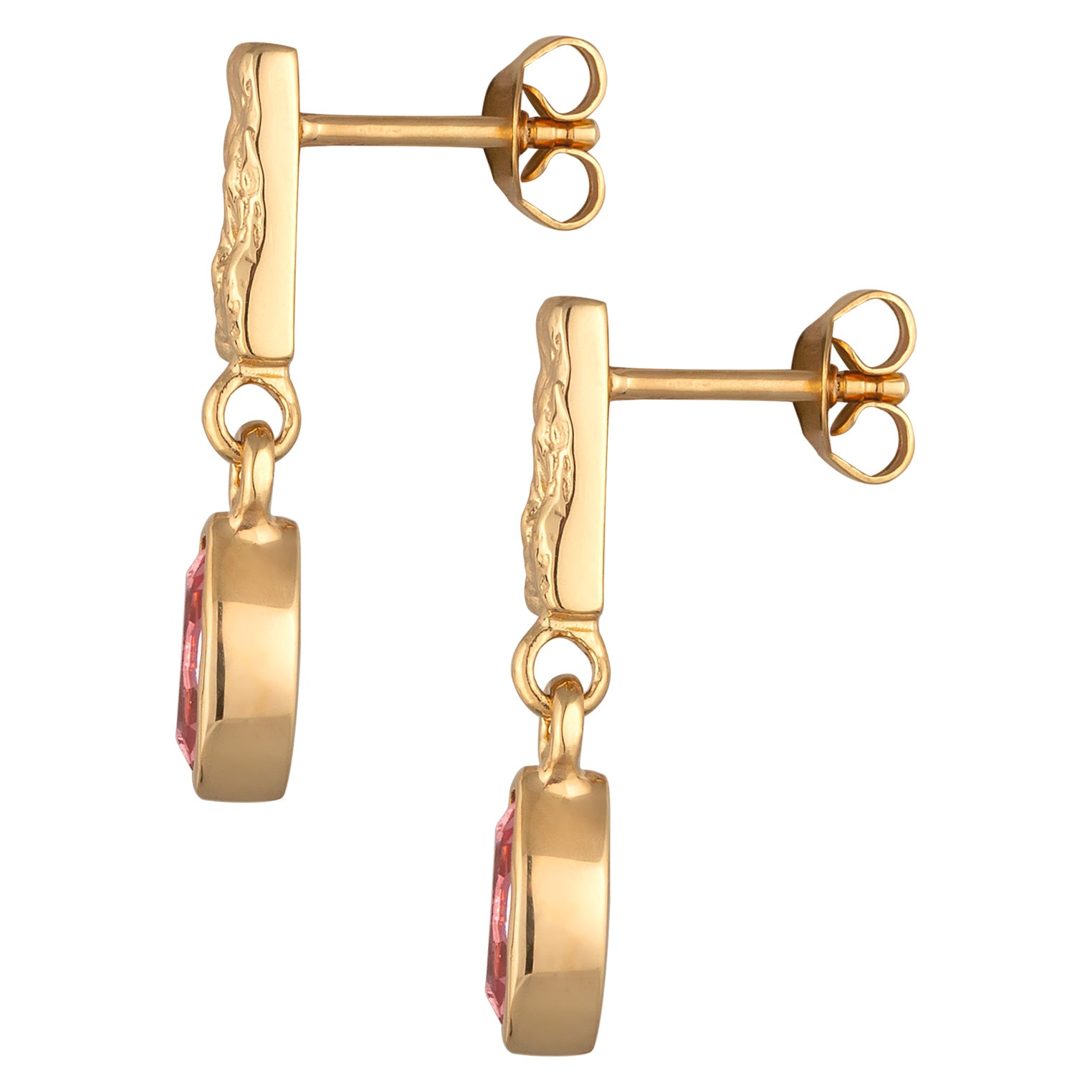 Gold - Elli | Ohrstecker Organic | Mit Kristallen von Swarovski® (Rosé) | 925 Sterling Silber vergoldet