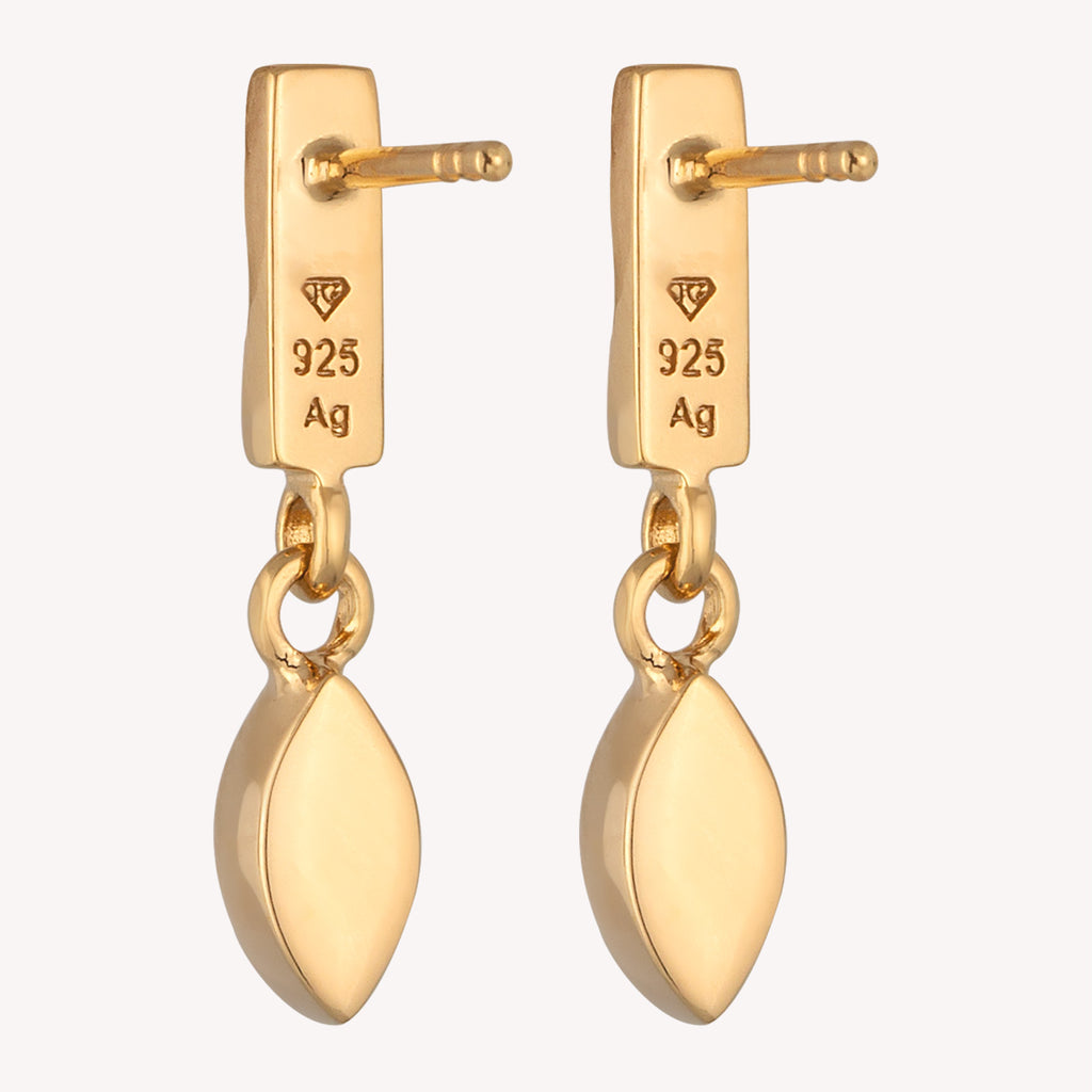 Gold - Elli | Ohrstecker Organic | Mit Kristallen von Swarovski® (Rosé) | 925 Sterling Silber vergoldet