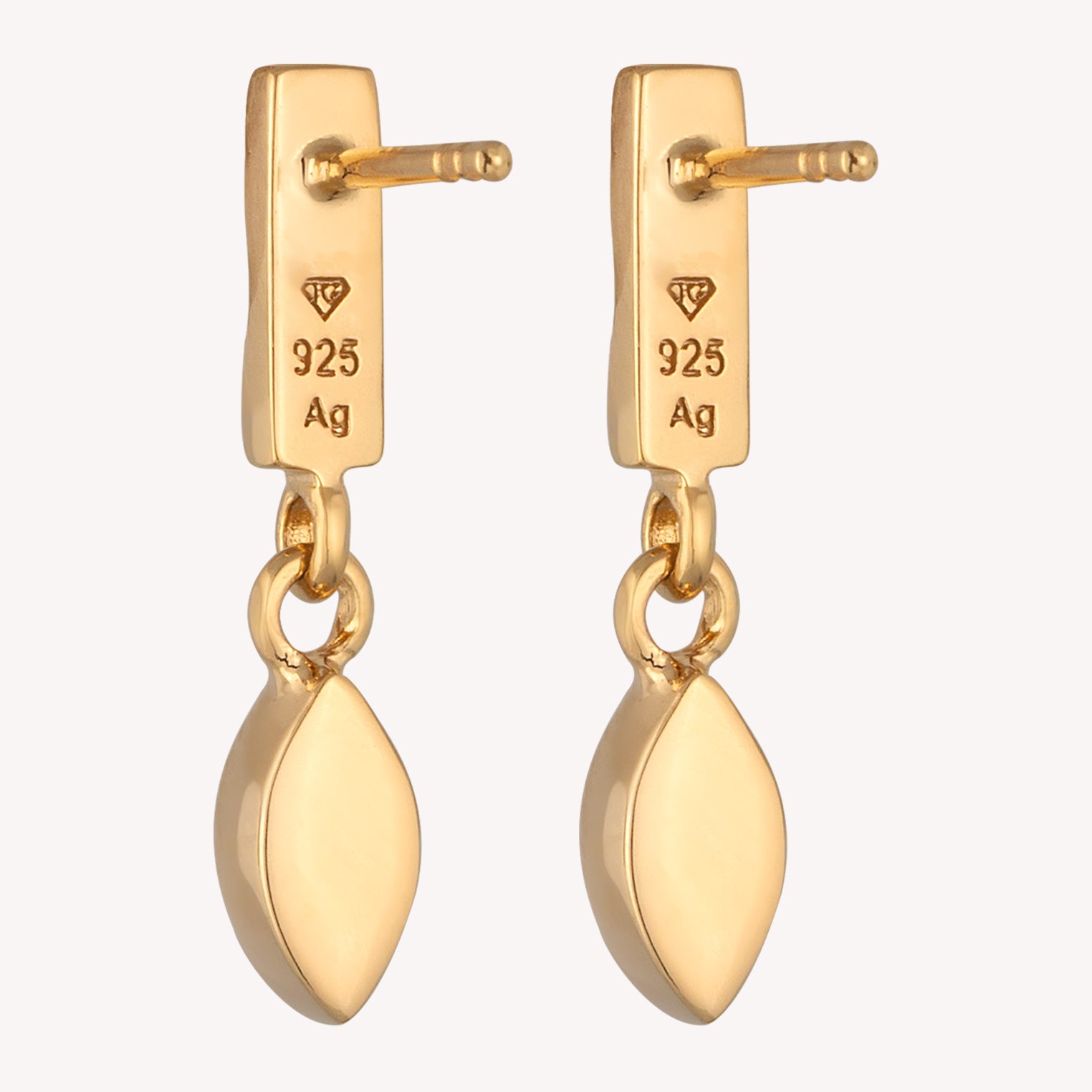 Gold - Elli | Ohrstecker Organic | Mit Kristallen von Swarovski® (Rosé) | 925 Sterling Silber vergoldet