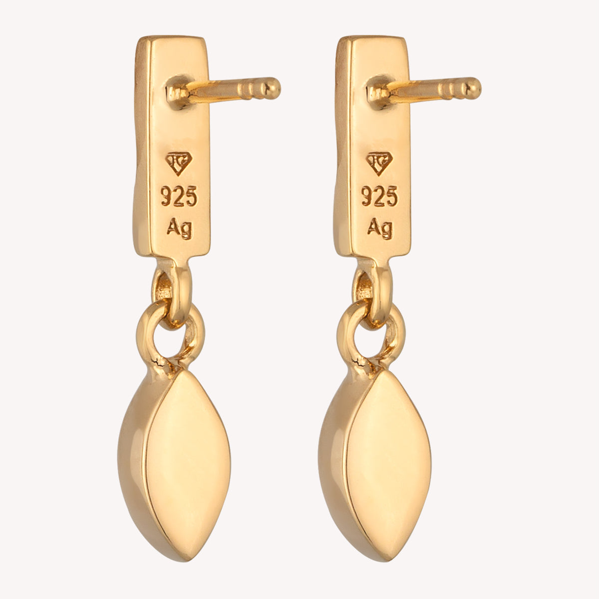 Gold - Elli | Ohrstecker Organic | Mit Kristallen von Swarovski® (Rosé) | 925 Sterling Silber vergoldet