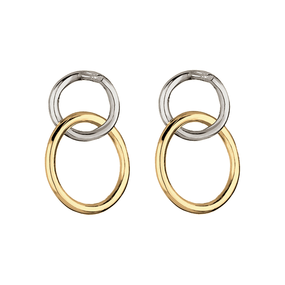 Zweifarbig - Elli | Ohrstecker Kreis Bicolor | 925 Sterling Silber