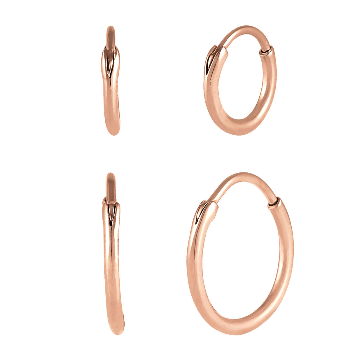 Roségold - Elli | Creolen Set Basic | 925 Sterling Silber Rosegold