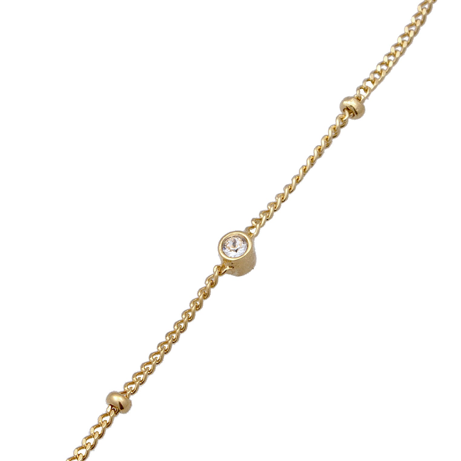 Gold - Elli | Fußkettchen Kugeln | Mit Kristallen von Swarovski® (Weiß) | 925 Sterling Silber vergoldet