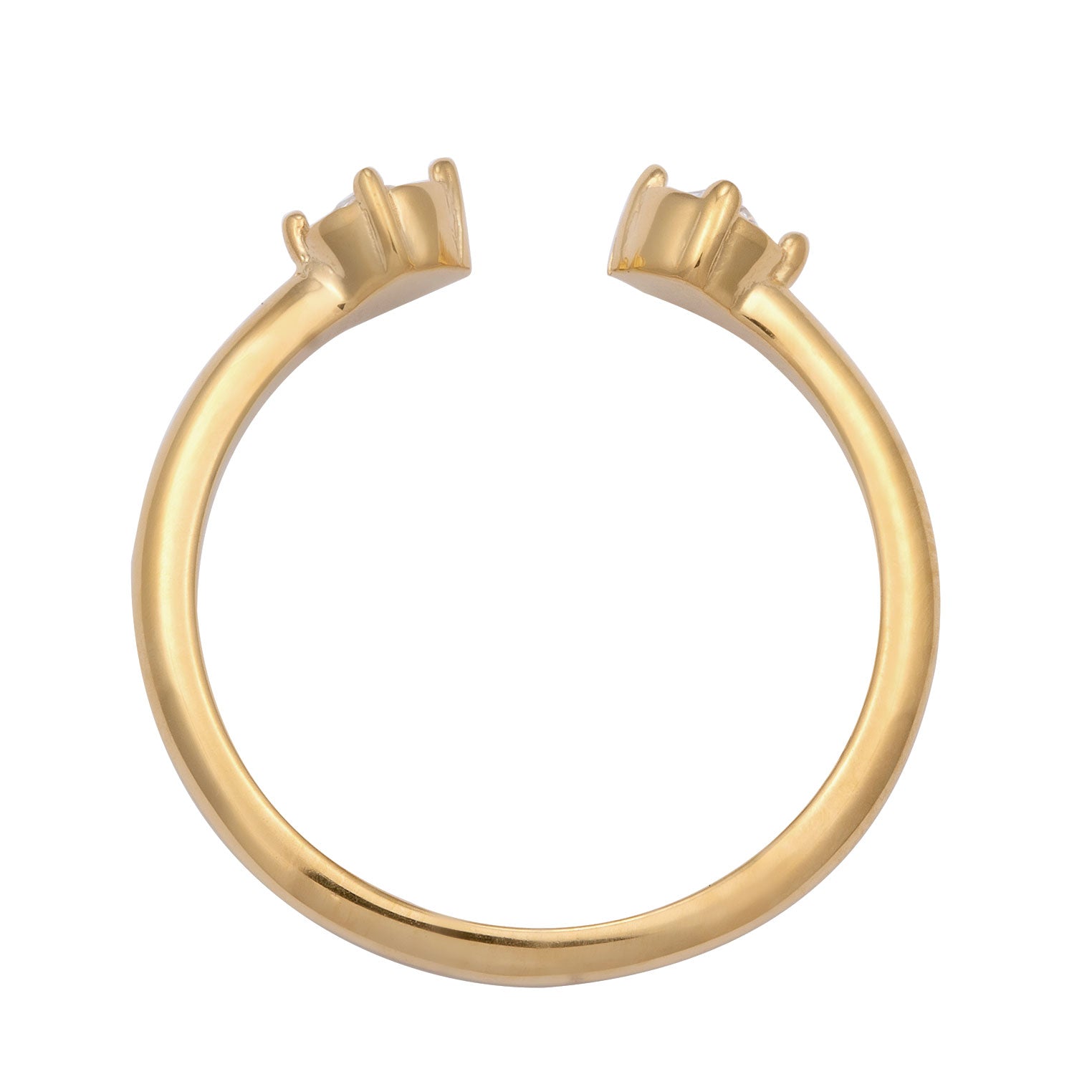 Gold - Elli | Ring Offen | Mit Kristallen von Swarovski® (Weiß) | 925 Sterling Silber vergoldet