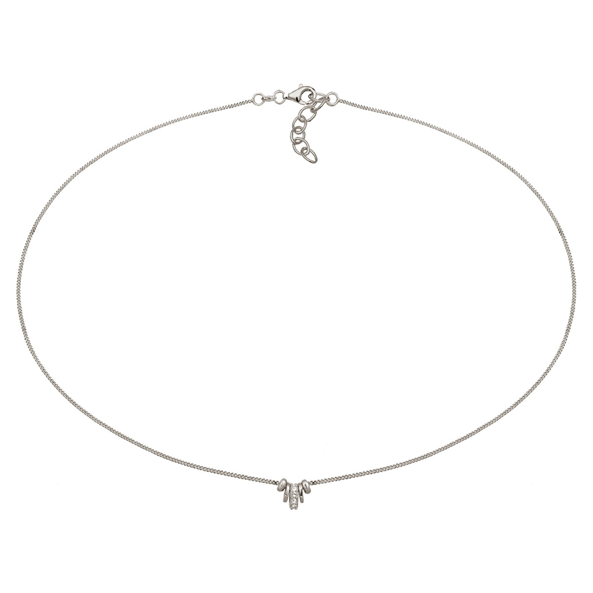 Silber - Elli | Choker mit Anhänger | Mit Kristallen von Swarovski® (Weiß) | 925 Sterling Silber