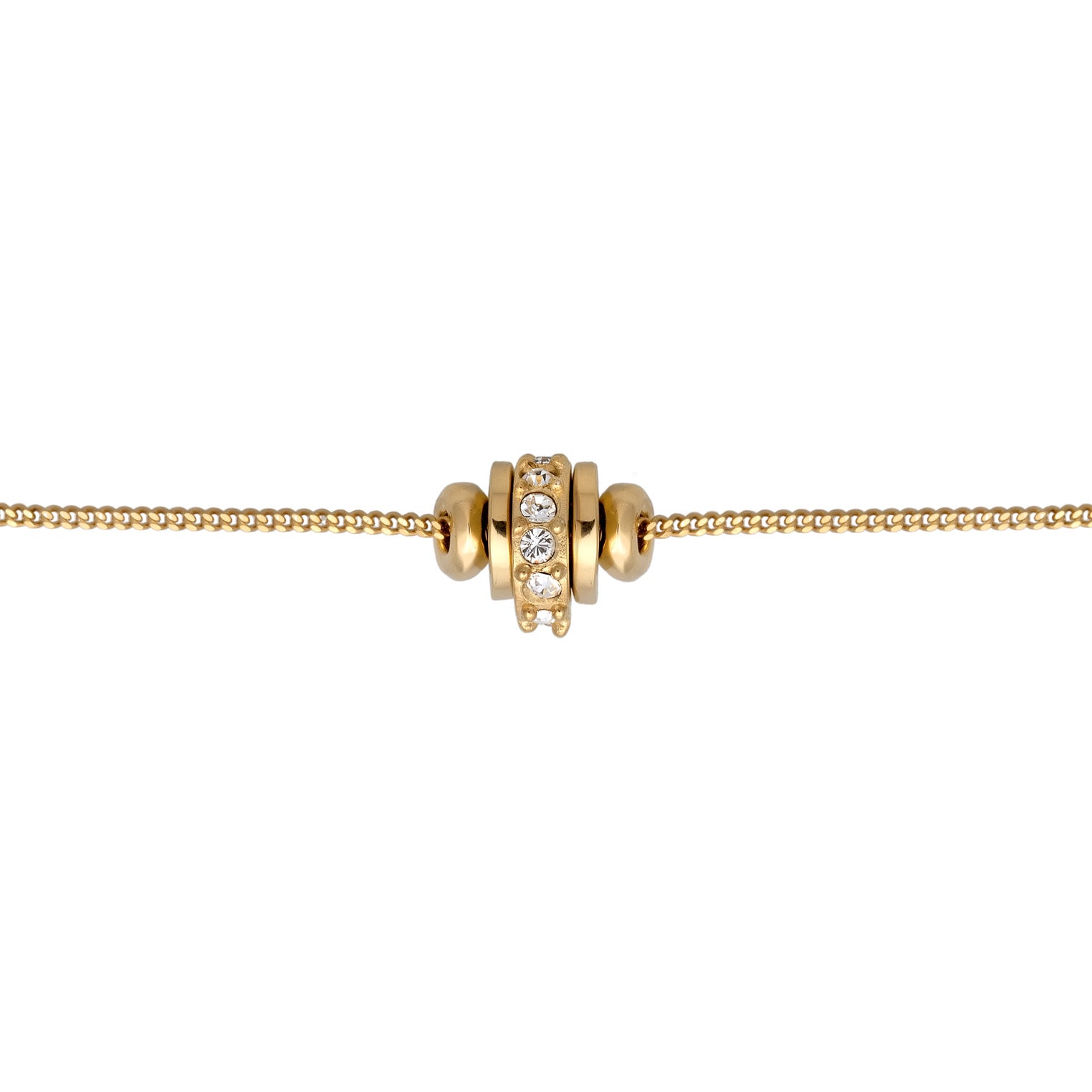 Gold - Elli | Choker mit Anhänger | Mit Kristallen von Swarovski® (Weiß) | 925 Sterling Silber vergoldet