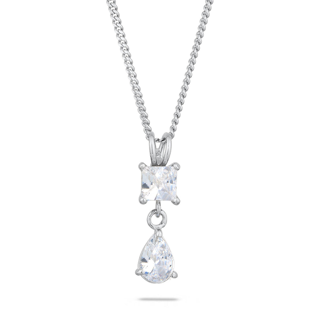 Silber - Elli | Tropfen | Zirkonia (Weiß)) | 925 Sterling Silber