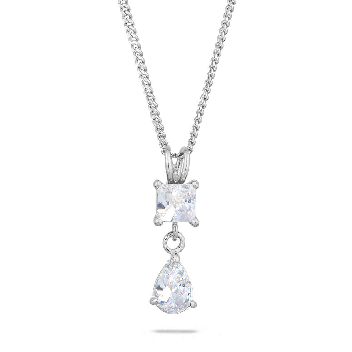 Silber - Elli | Tropfen | Zirkonia (Weiß)) | 925 Sterling Silber