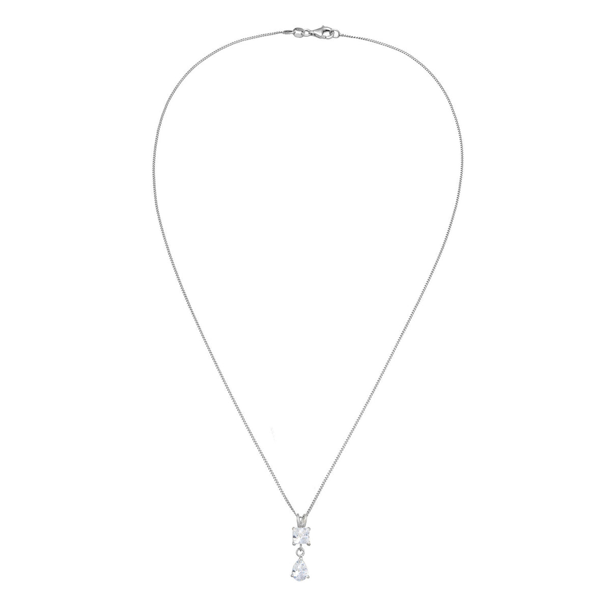 Silber - Elli | Tropfen | Zirkonia (Weiß)) | 925 Sterling Silber