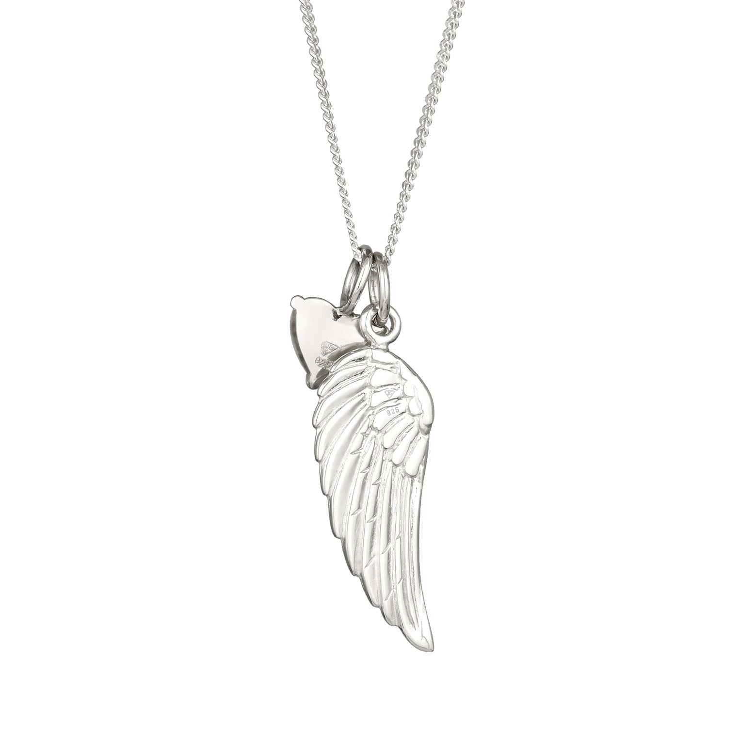 Silber - Elli | Halskette Feder Anhänger | Mit Kristallen von Swarovski® (Weiß) | 925 Sterling Silber