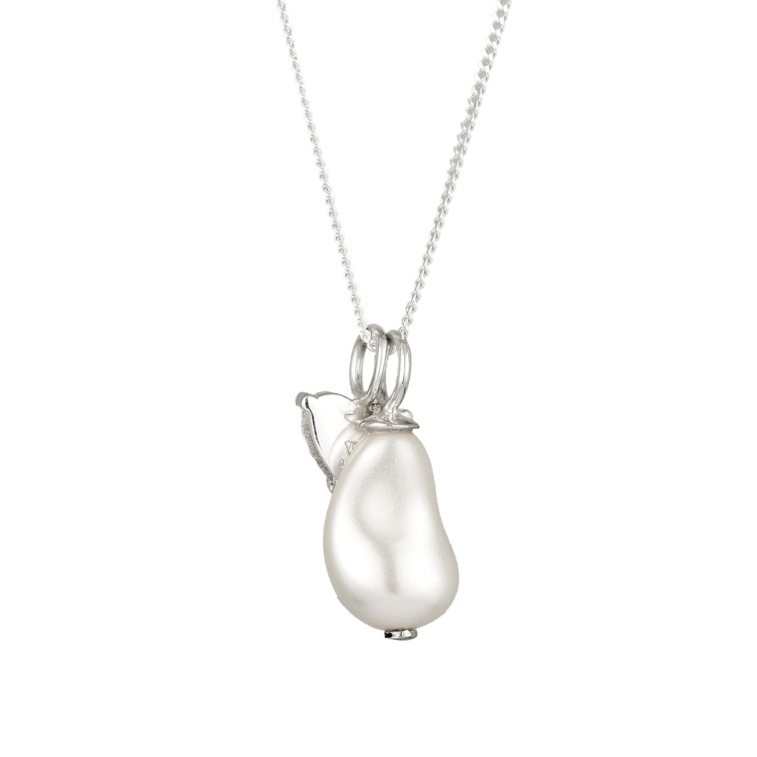 Silber - Elli | Halskette Herz | Mit Kristallen von Swarovski® & Barockperle | 925 Sterling Silber