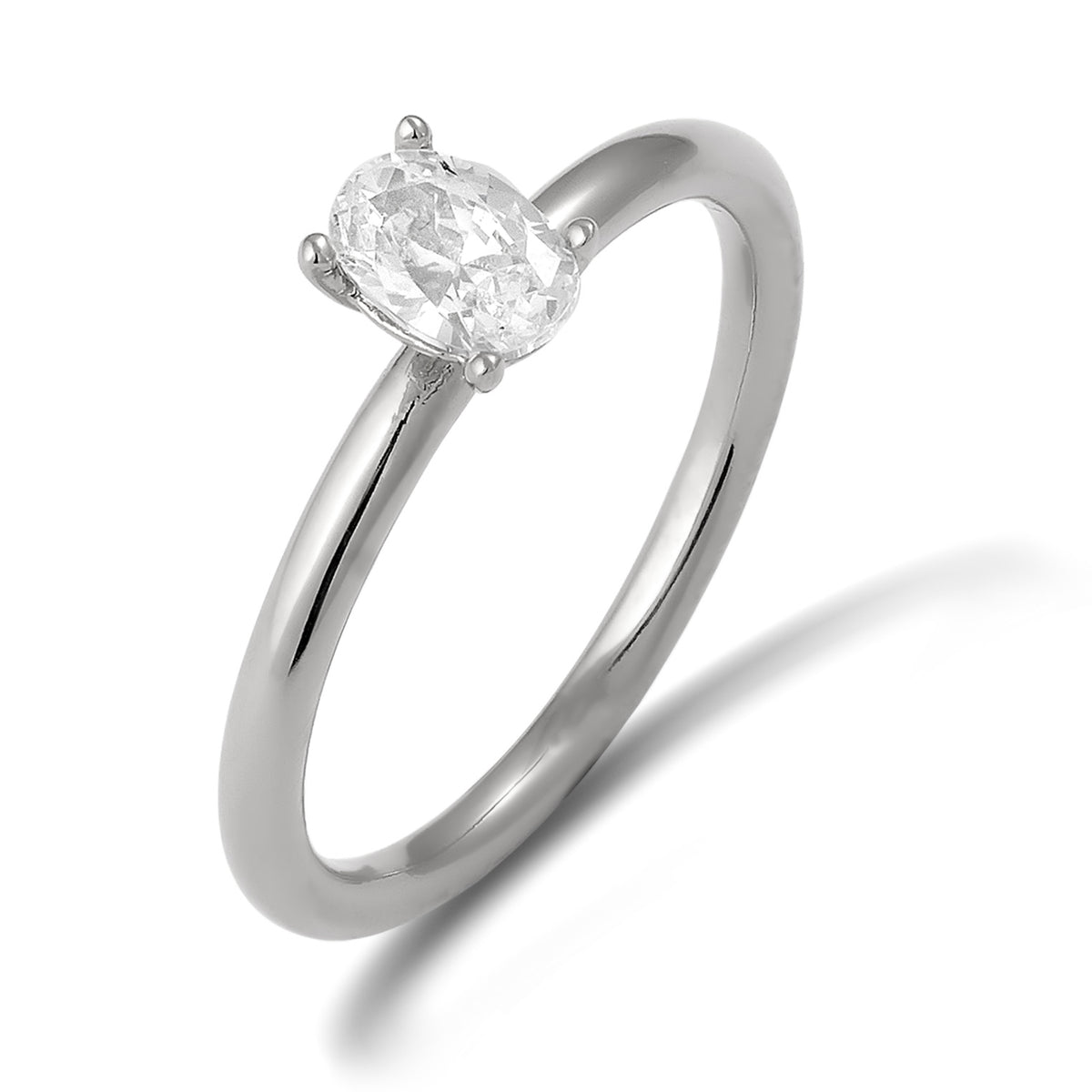 Silber - Elli | Solitär-Ring | Zirkonia (Weiß) | 925 Sterling Silber