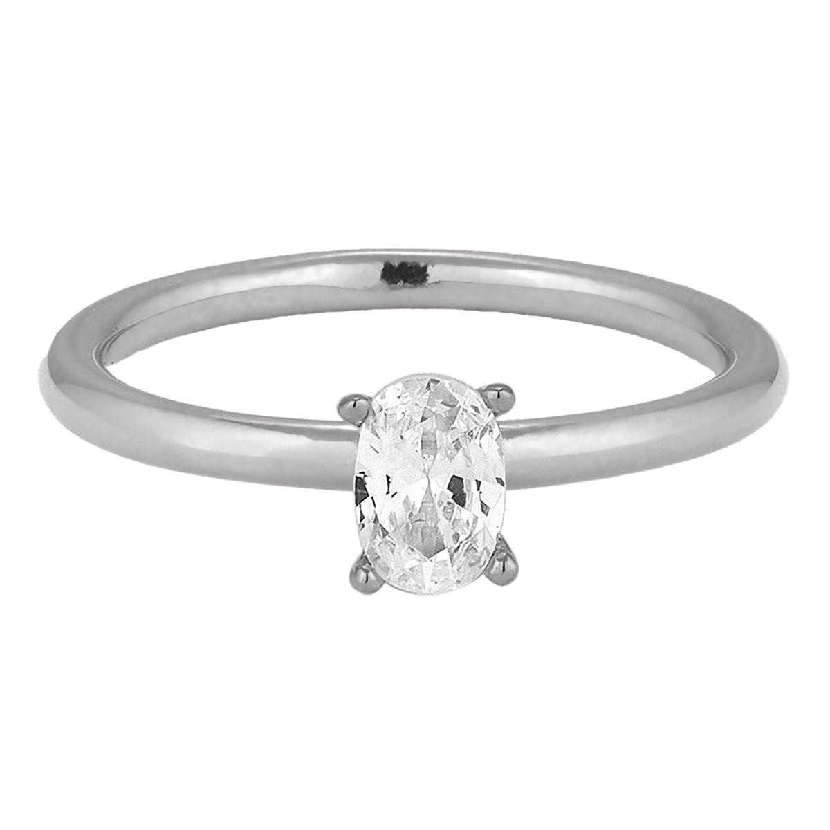 Silber - Elli | Solitär-Ring | Zirkonia (Weiß) | 925 Sterling Silber