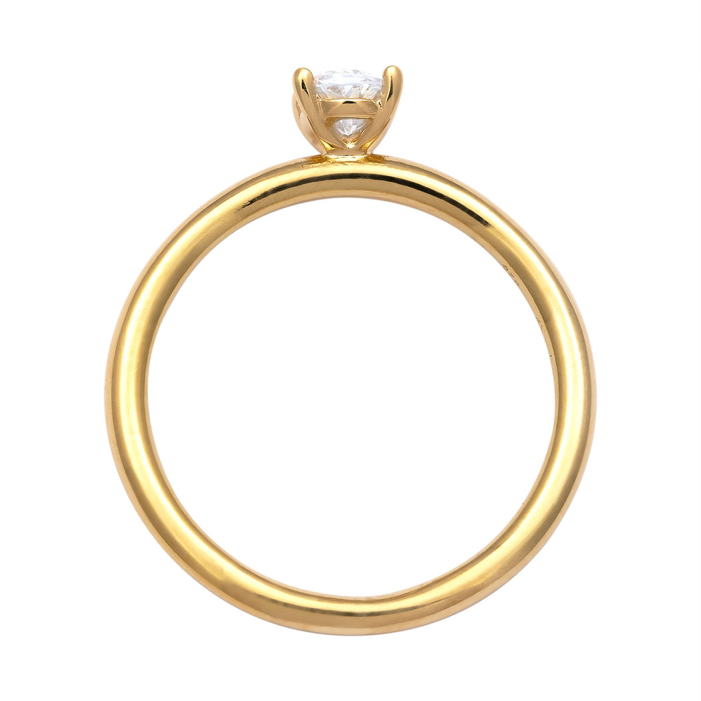 Weiß - Elli | Solitär-Ring | Zirkonia (Weiß) | 925 Sterling Silber vergoldet