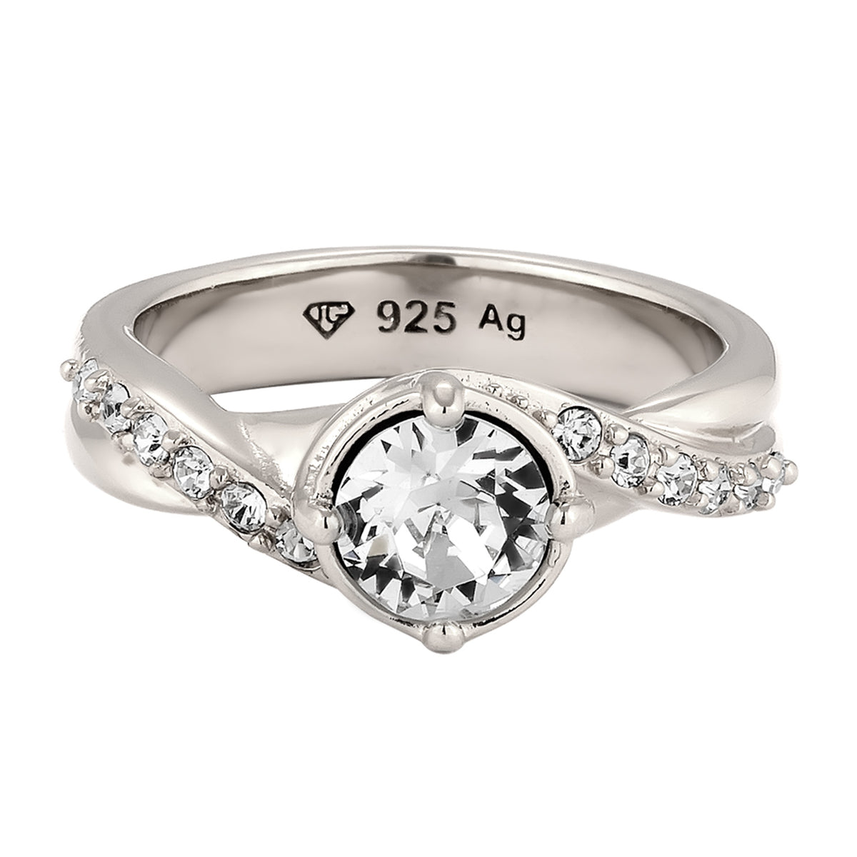 Silber - Elli | Verlobungsring | Mit Kristallen von Swarovski® (Weiß) | 925 Sterling Silber