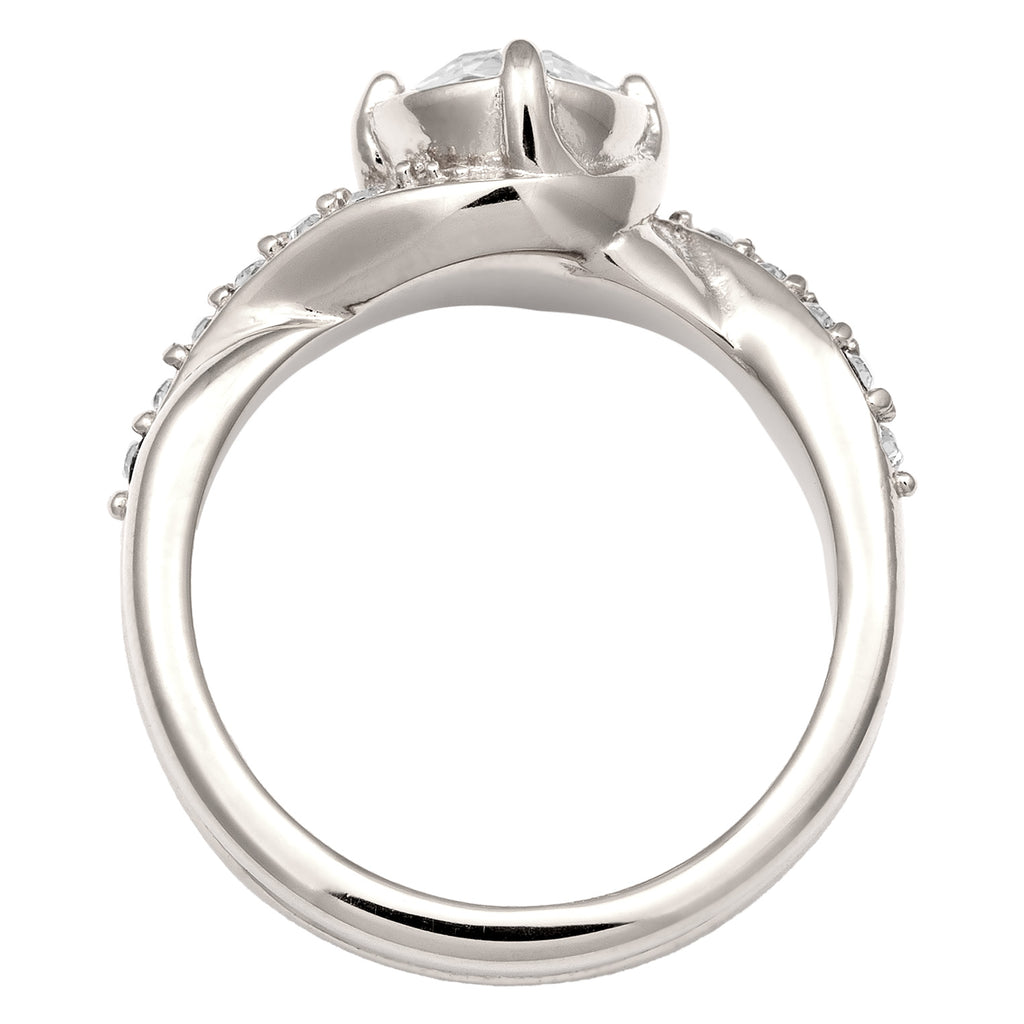 Silber - Elli | Verlobungsring | Mit Kristallen von Swarovski® (Weiß) | 925 Sterling Silber