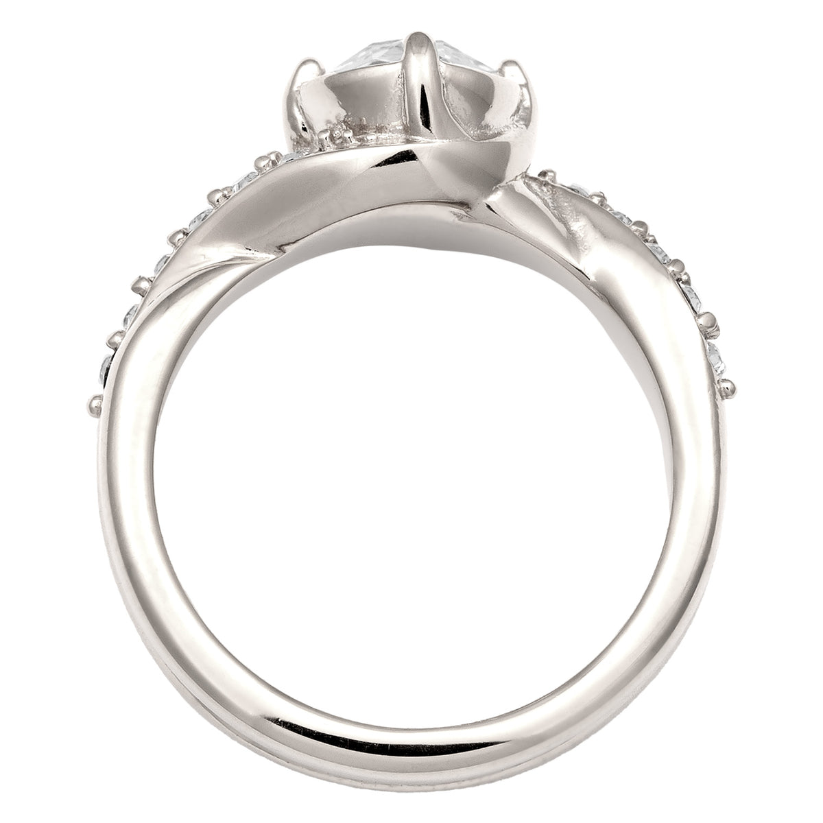 Silber - Elli | Verlobungsring | Mit Kristallen von Swarovski® (Weiß) | 925 Sterling Silber