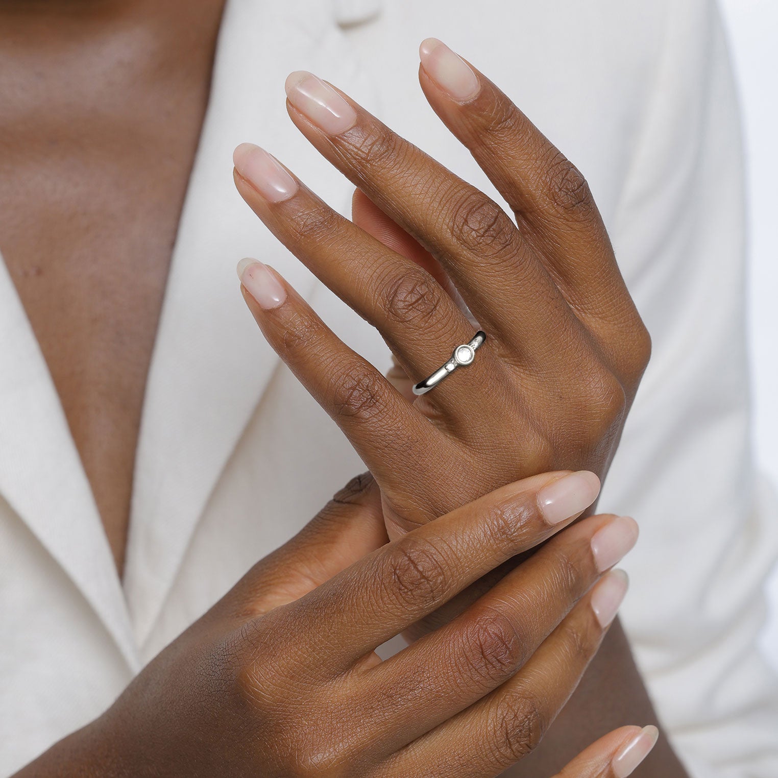 Silber - Elli | Solitär-Ring | Mit Kristallen von Swarovski® (Weiß) | 925 Sterling Silber