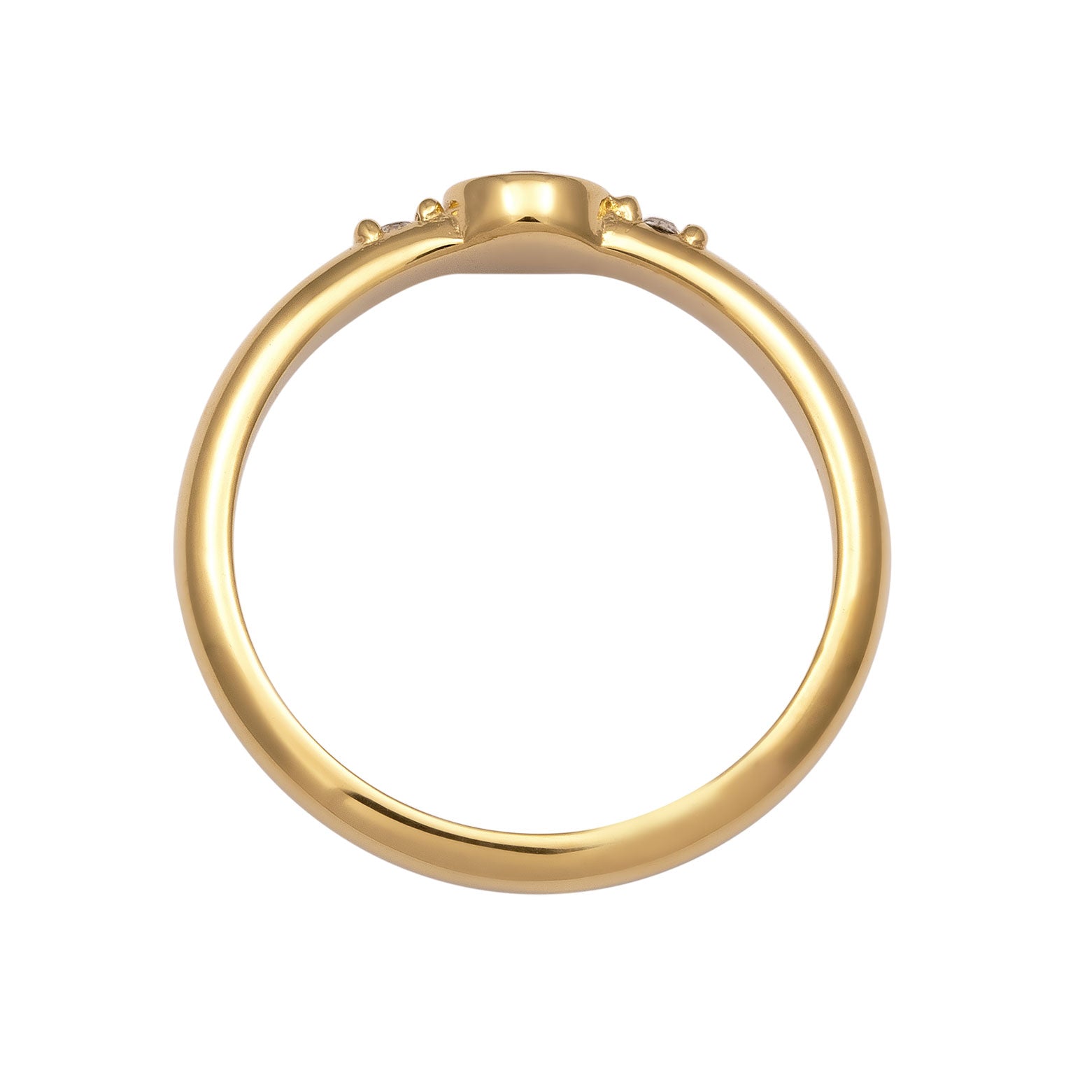 Gold - Elli | Solitär-Ring | Mit Kristallen von Swarovski® (Weiß) | 925 Sterling Silber vergoldet