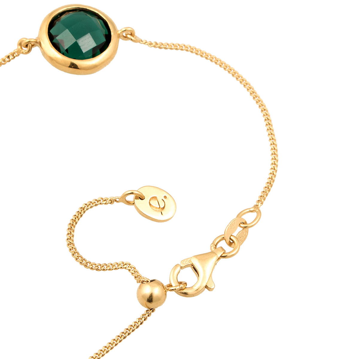 Gold - Elli PREMIUM | Armband | Quarz (Grün) & Süßwasserperle | 925 Sterling Silber vergoldet
